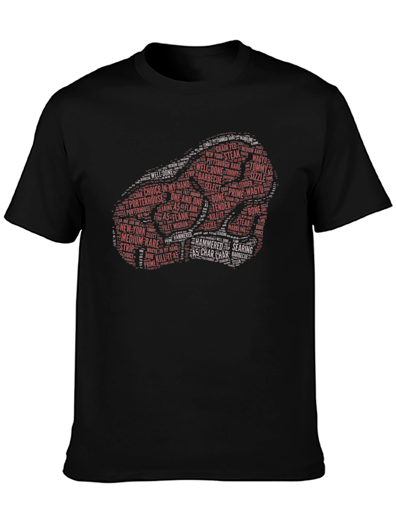 Steak Lover Word Art T-Shirt