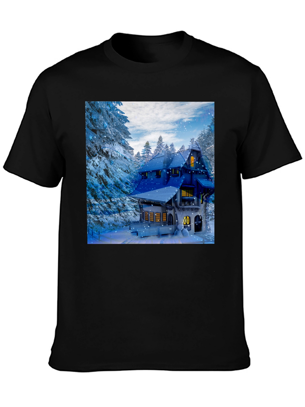 Winter Cabin Graphic T-Shirt