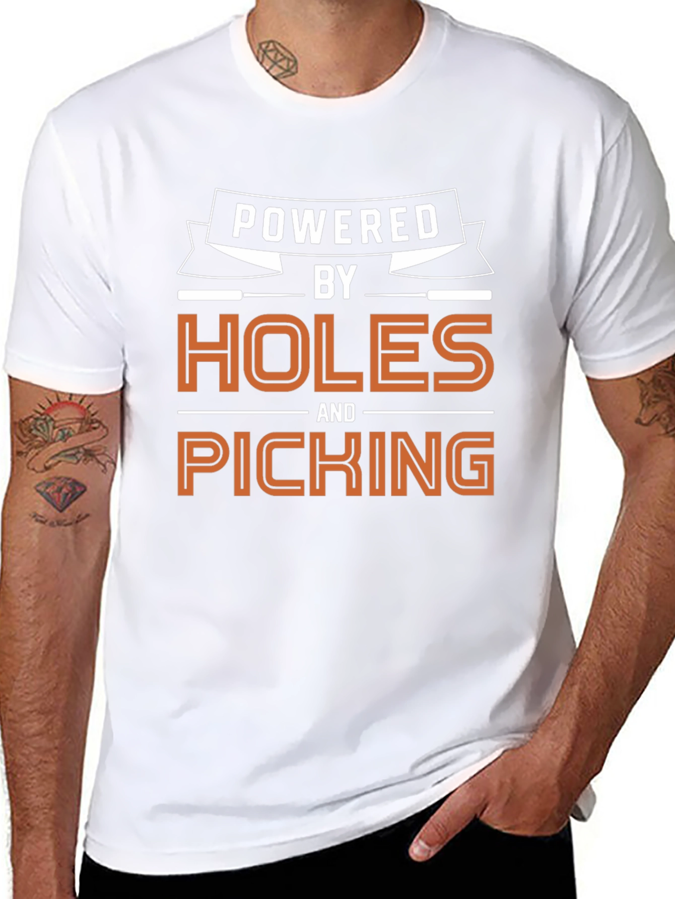 Powered by Holes and Picking Graphic T-Shirt