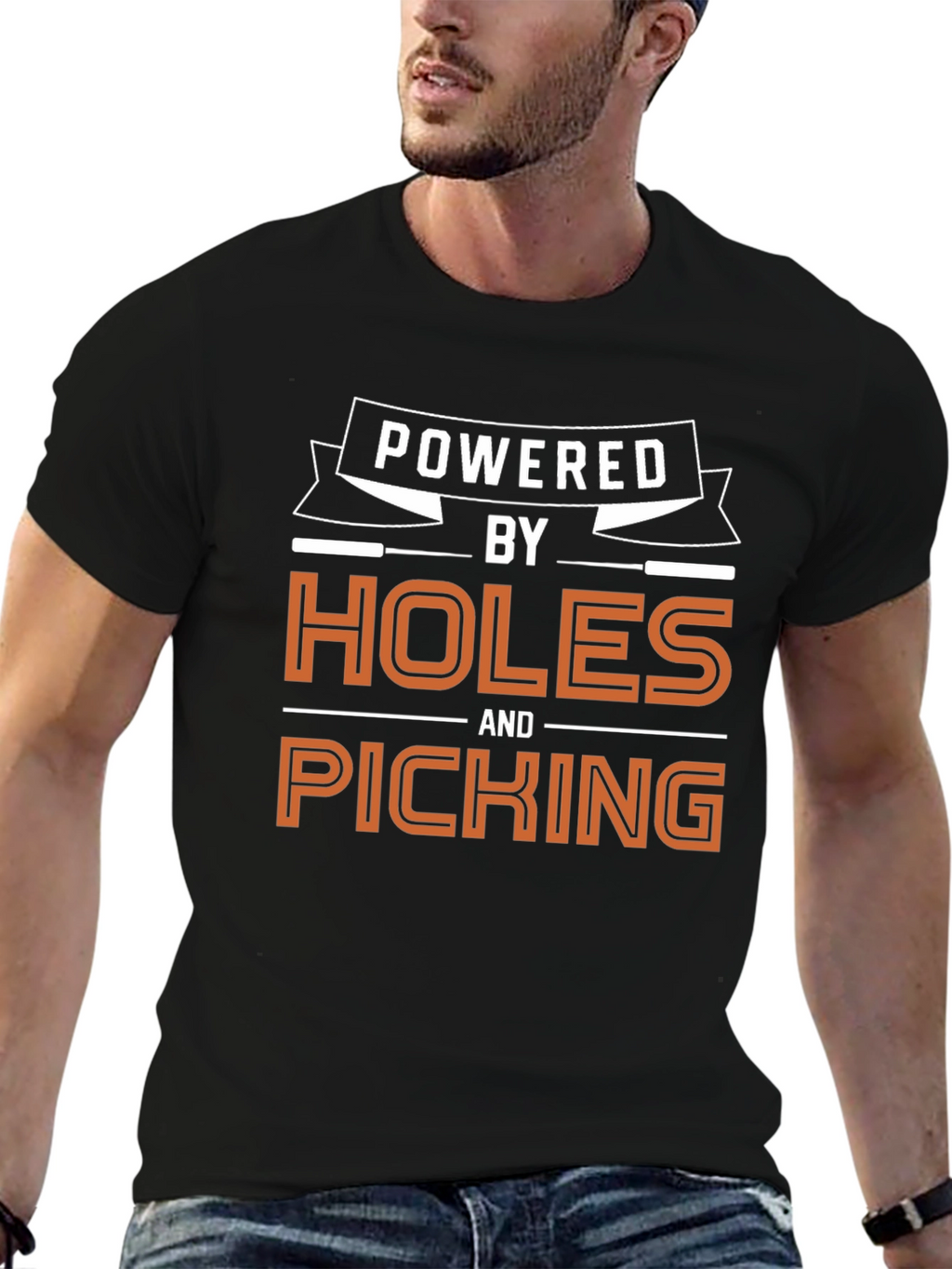 Powered by Holes and Picking Graphic T-Shirt