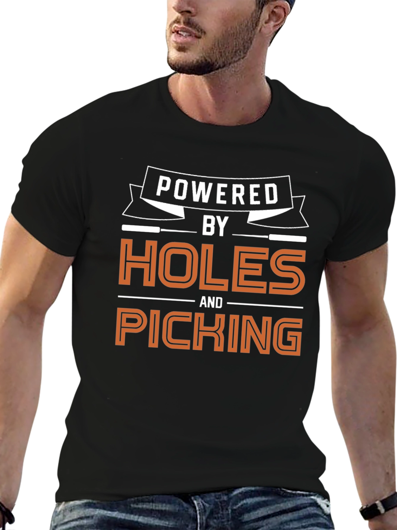 Powered by Holes and Picking Graphic T-Shirt