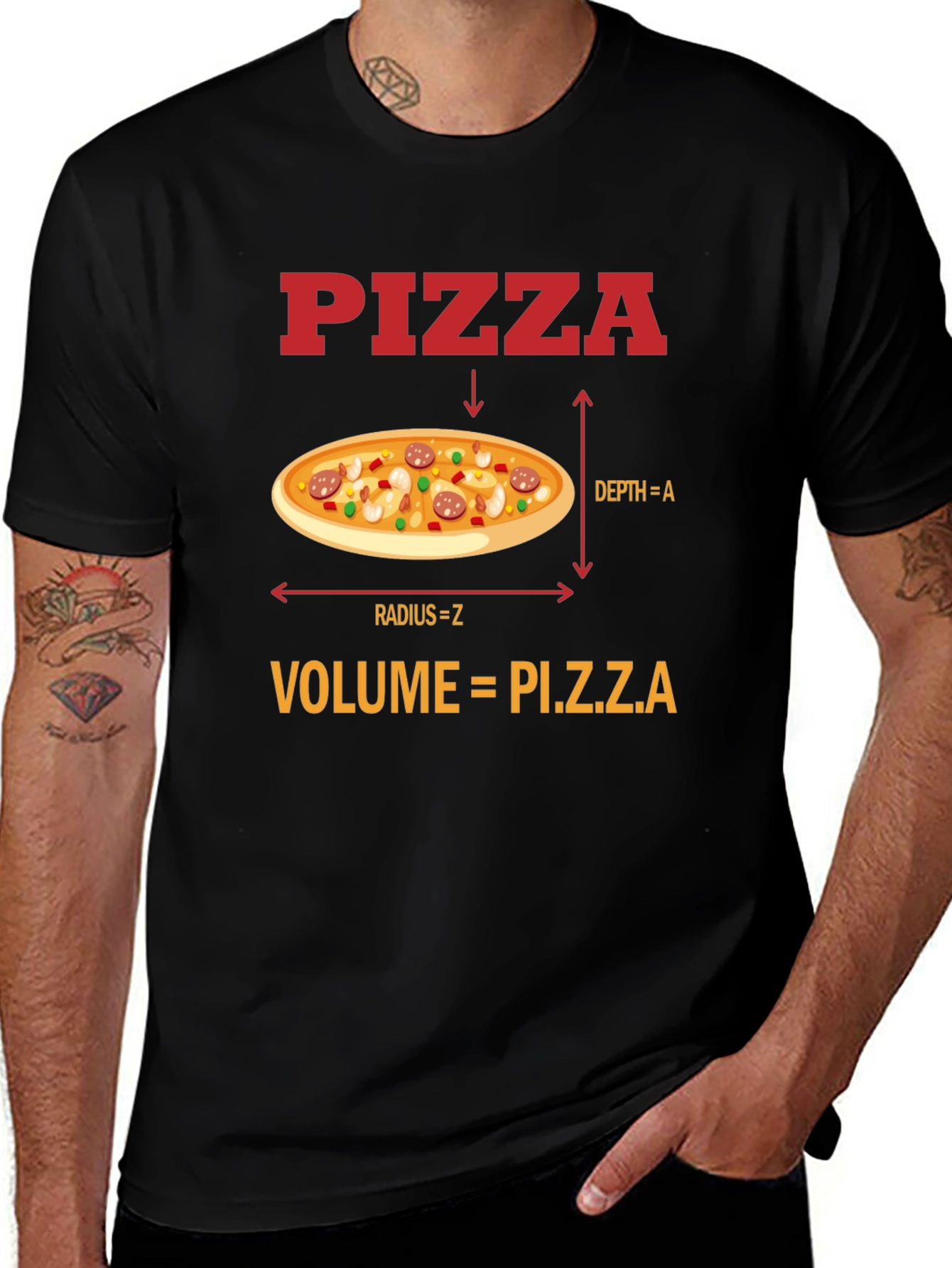 Pizza Volume Funny Math T-Shirt