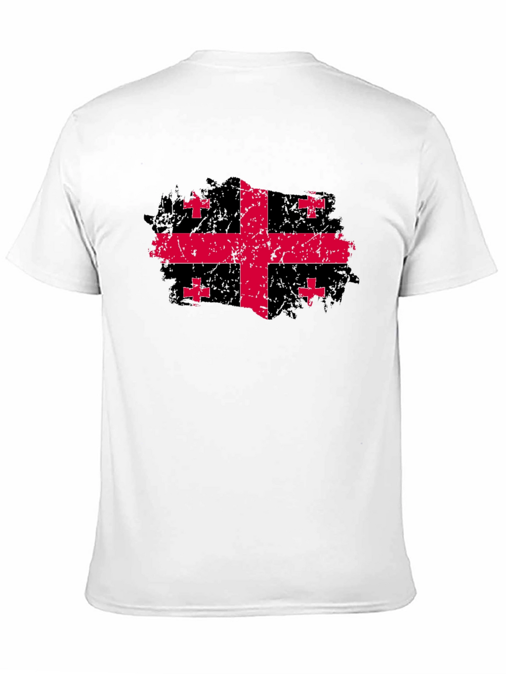 Georgia Flag Grunge Style Black T-Shirt