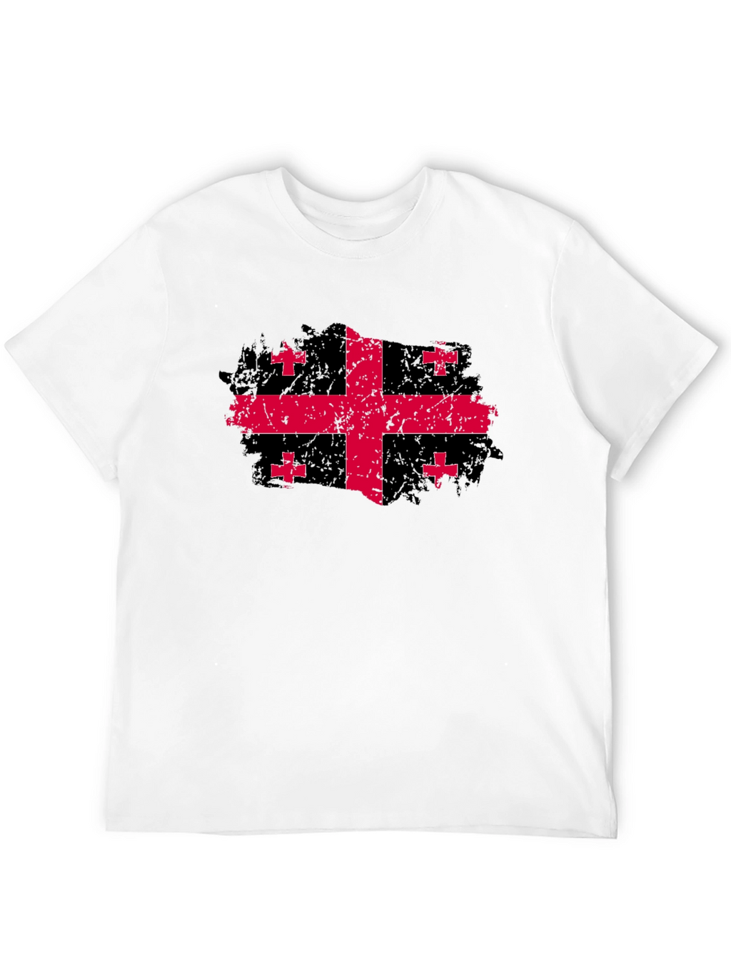 Georgia Flag Grunge Style Black T-Shirt