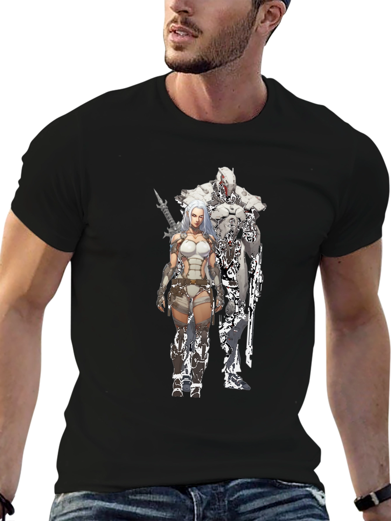 Sci-Fi Warrior Black T-Shirt