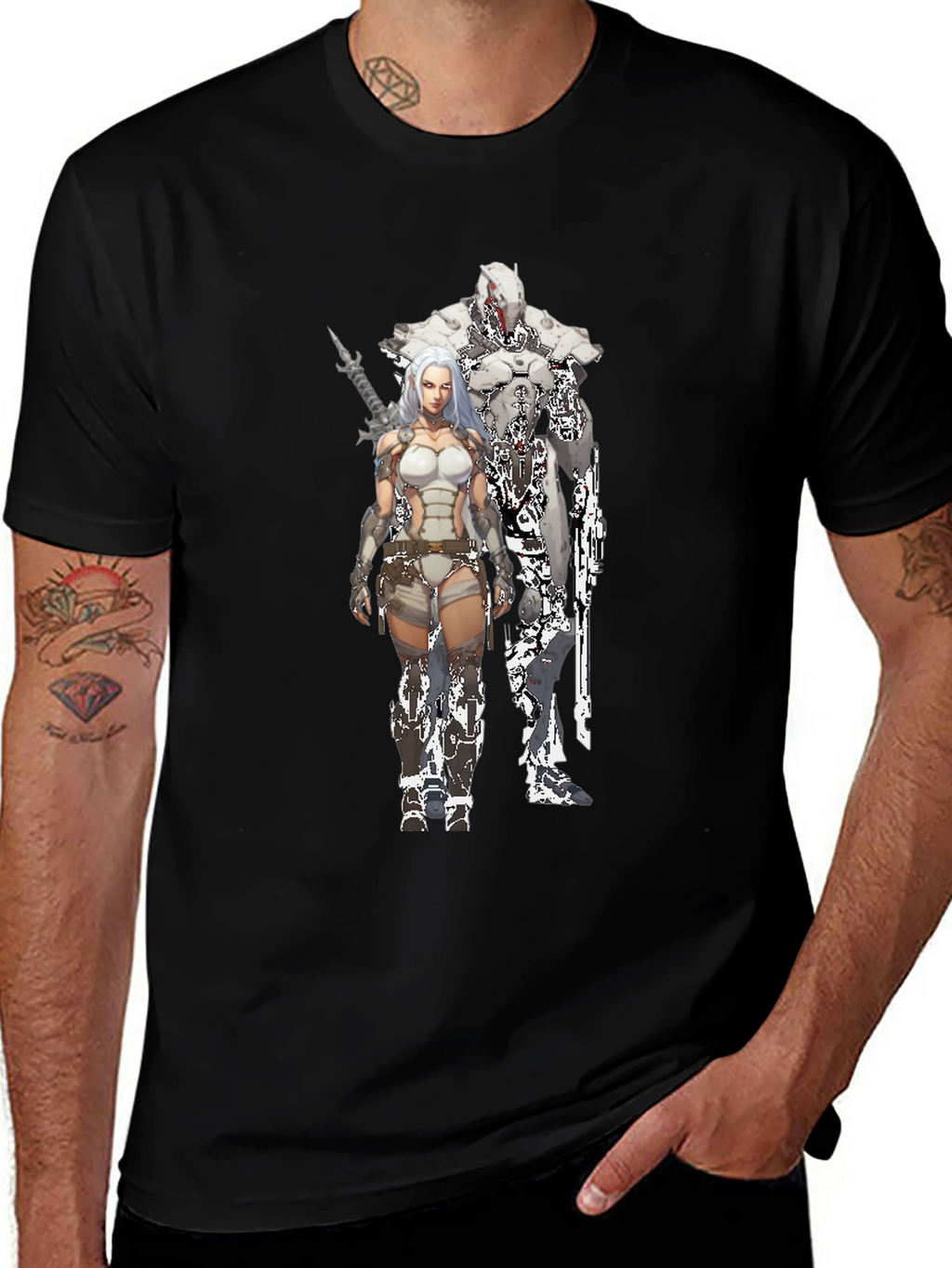 Sci-Fi Warrior Black T-Shirt