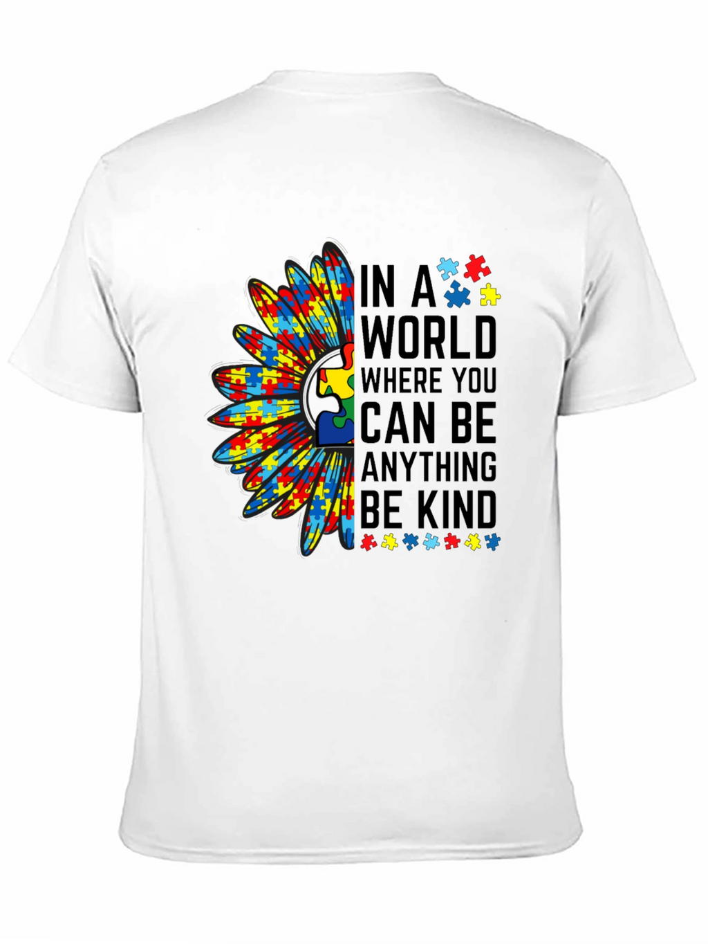 Autism Awareness Puzzle Piece Sunflower T-Shirt