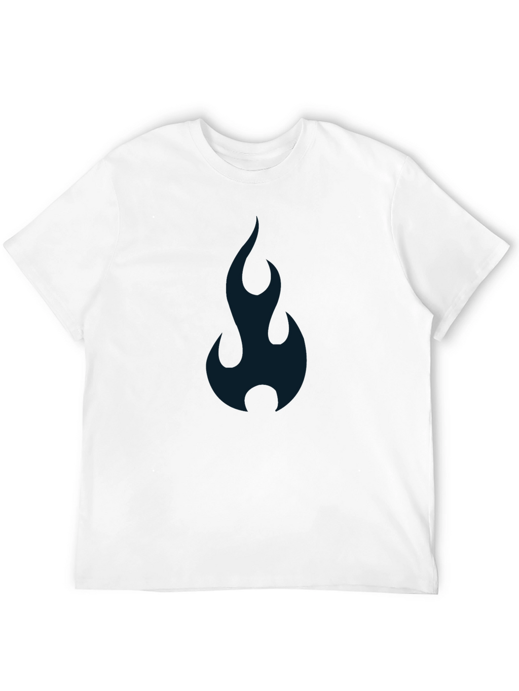 Mens Black T-shirt with Abstract Blue Flame Design