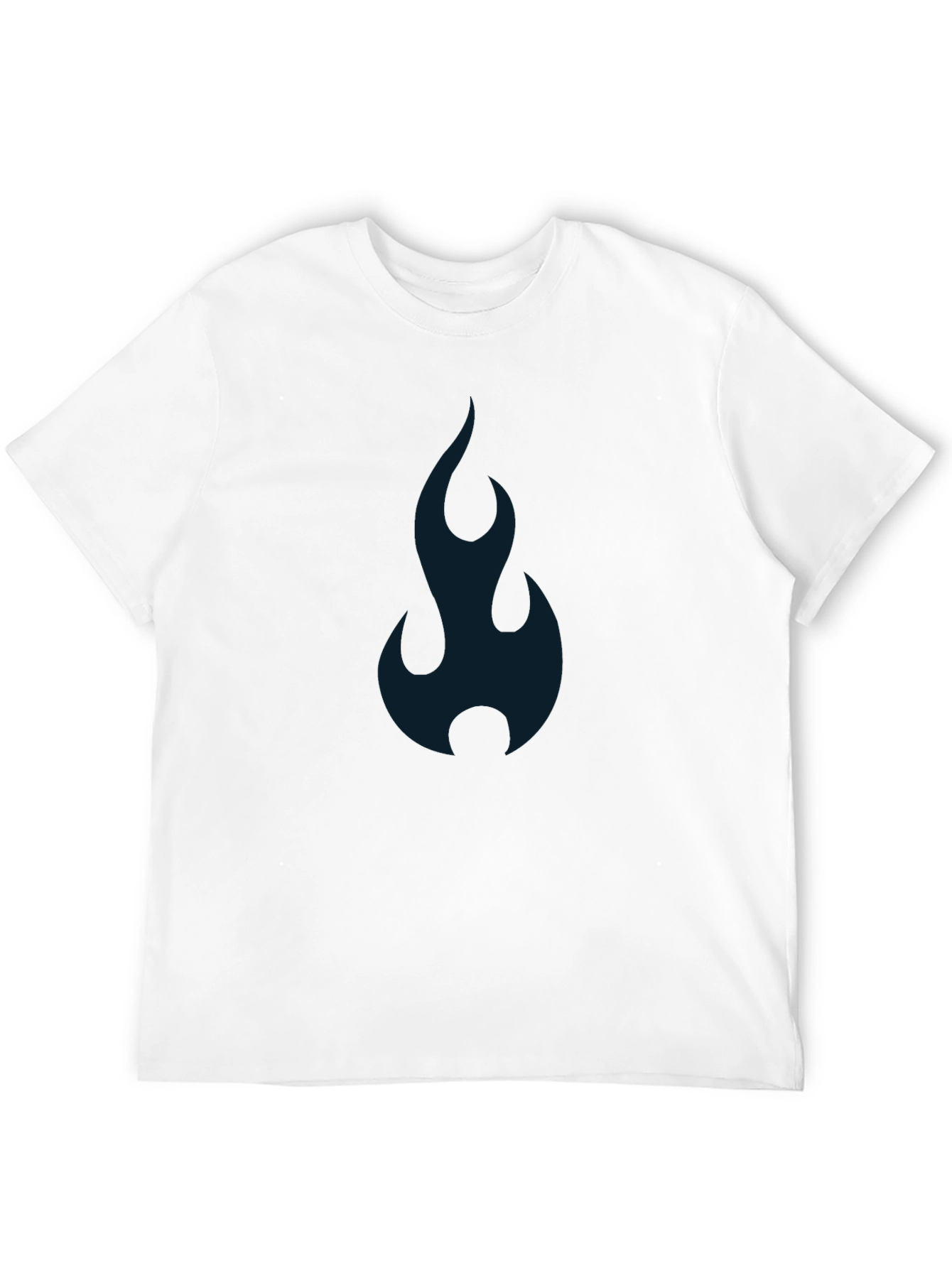 Mens Black T-shirt with Abstract Blue Flame Design