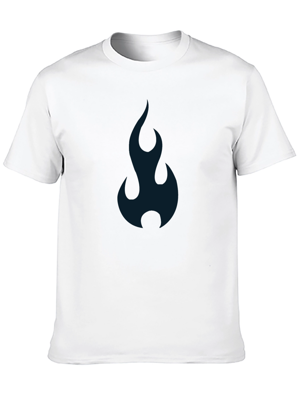 Mens Black T-shirt with Abstract Blue Flame Design