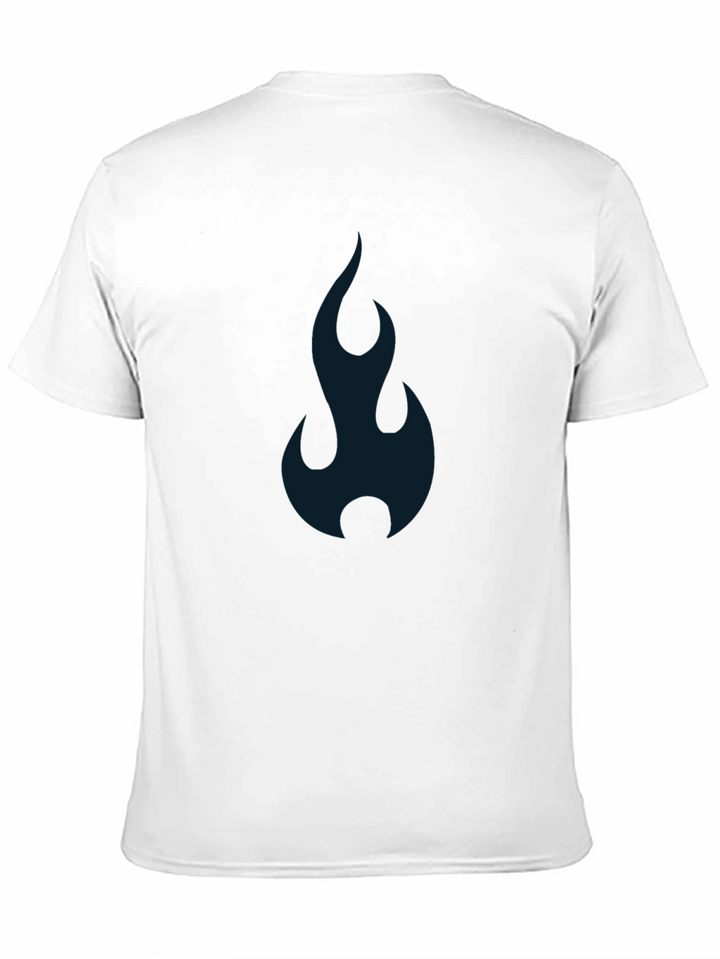 Mens Black T-shirt with Abstract Blue Flame Design