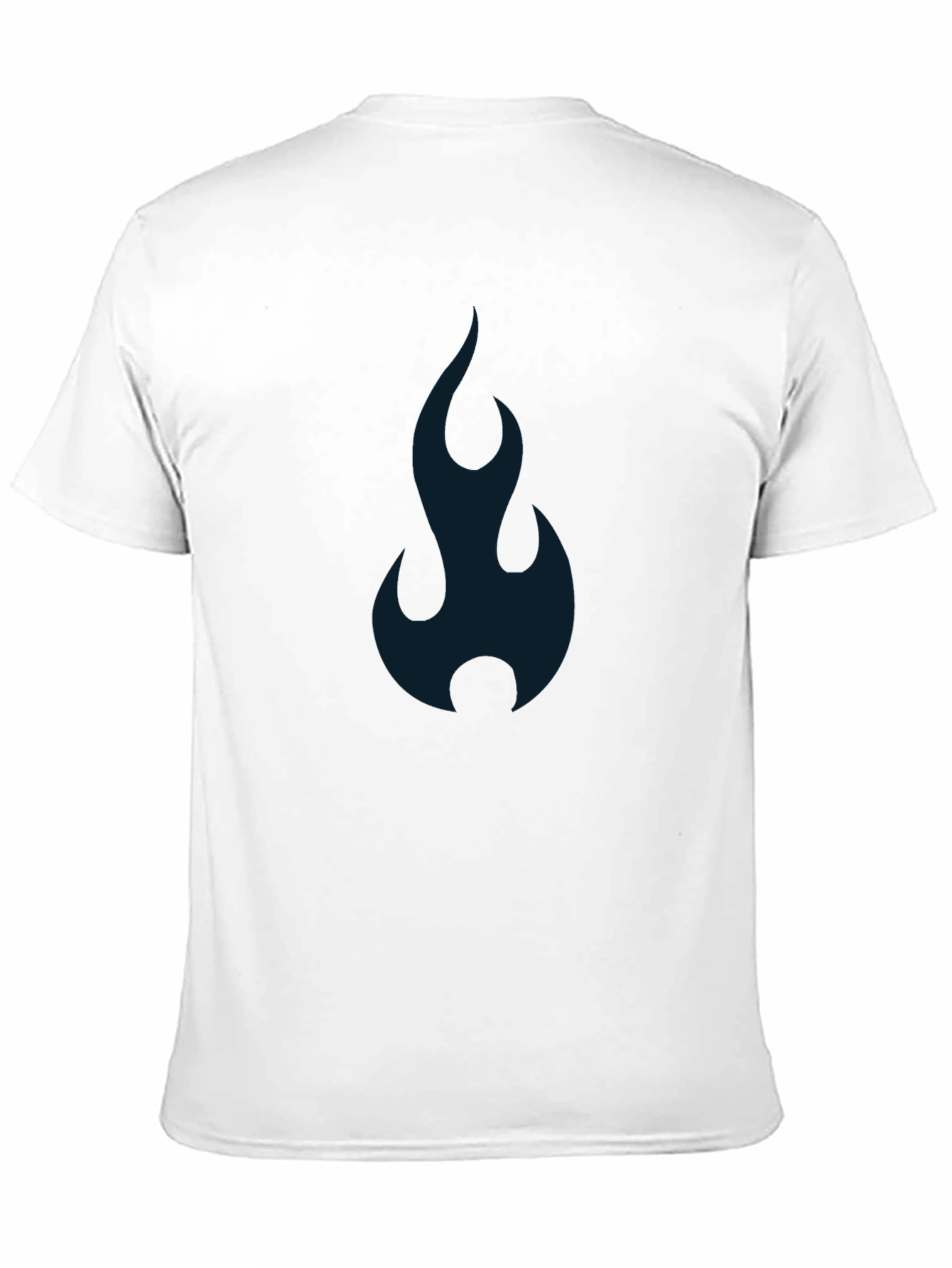Mens Black T-shirt with Abstract Blue Flame Design