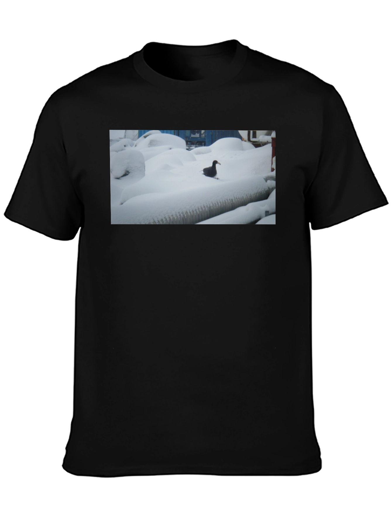 Duck in Snow Black T-Shirt