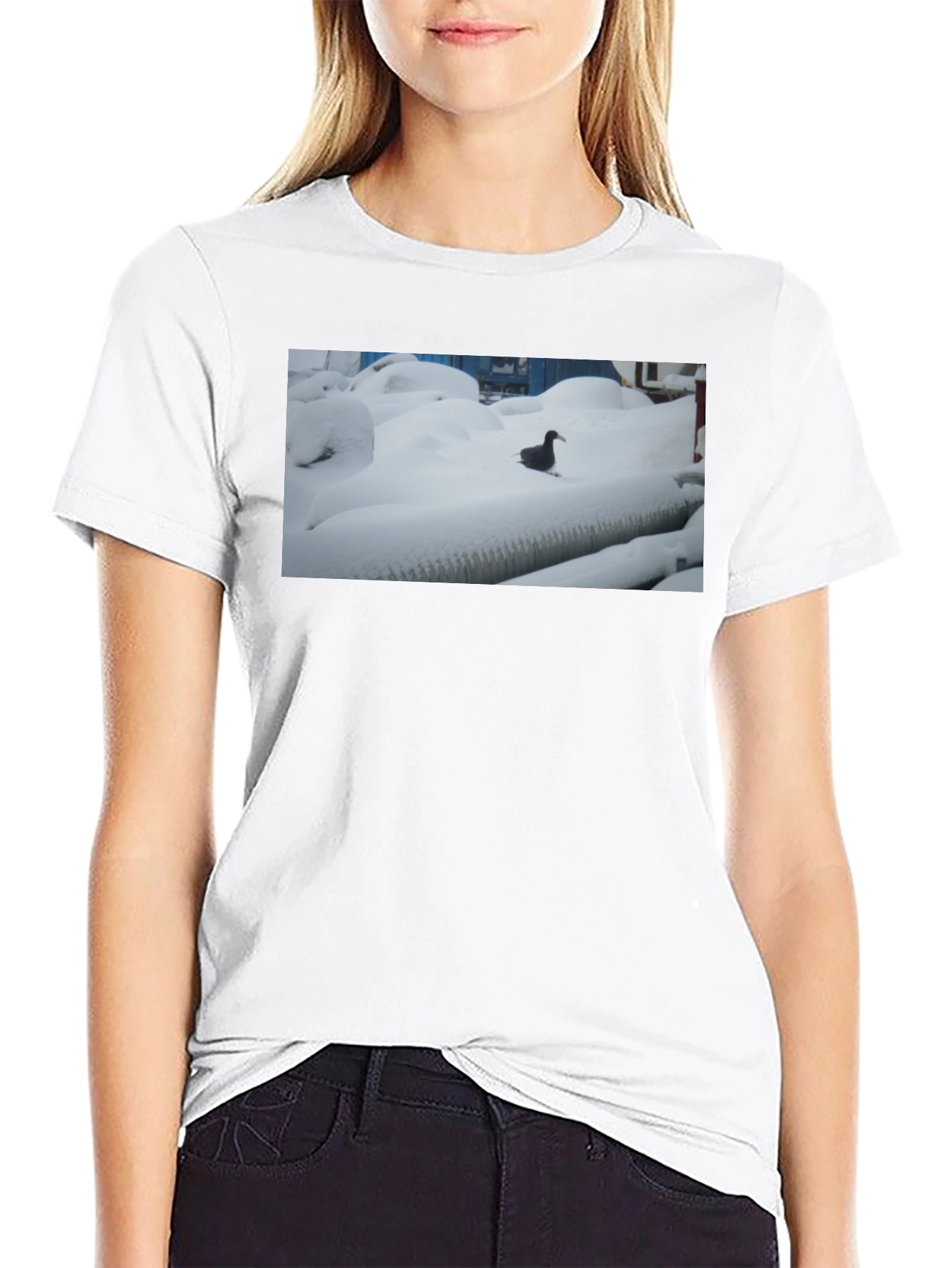 Duck in Snow Black T-Shirt