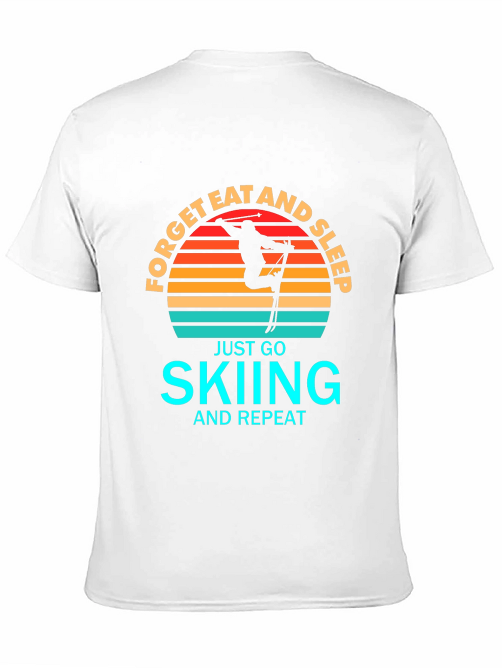 Forget Eat and Sleep Skiing Black T-Shirt