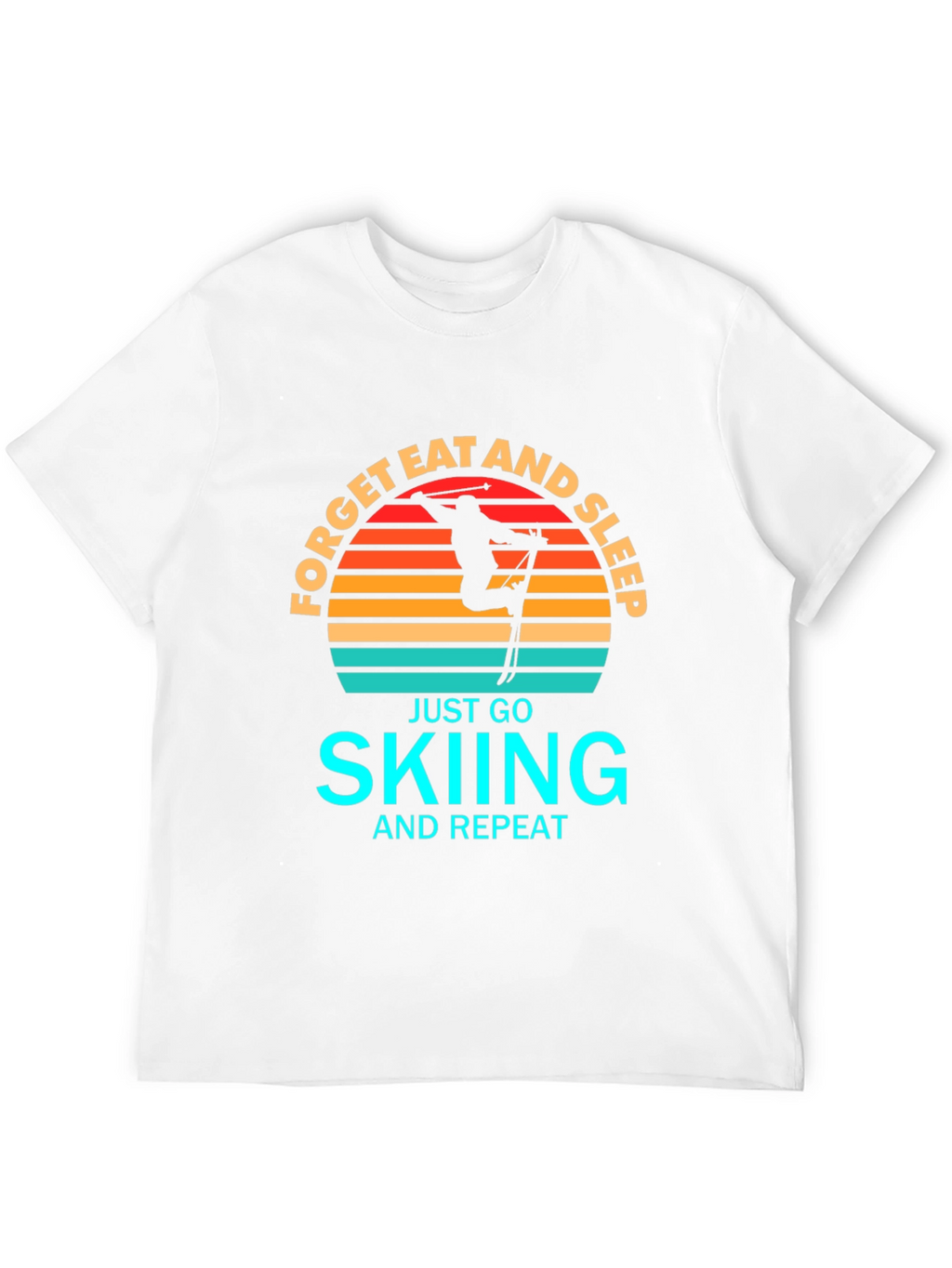 Forget Eat and Sleep Skiing Black T-Shirt
