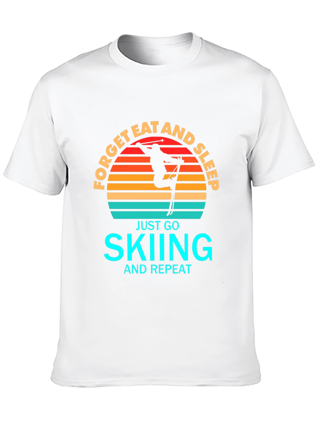 Forget Eat and Sleep Skiing Black T-Shirt
