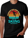 Forget Eat and Sleep Skiing Black T-Shirt