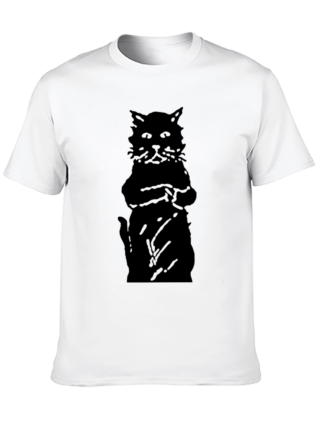 Black Cat Silhouette Mens T-Shirt