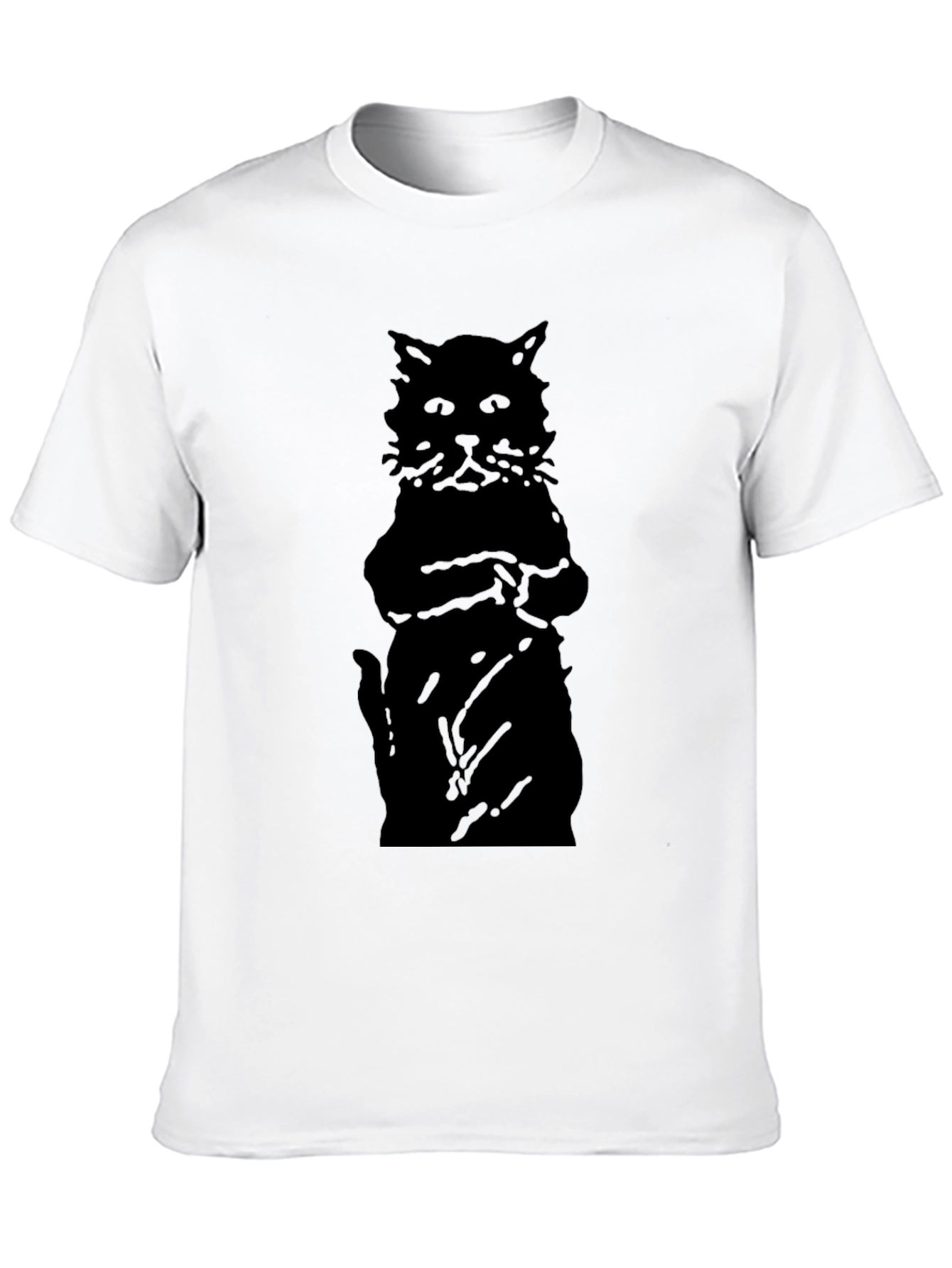 Black Cat Silhouette Mens T-Shirt