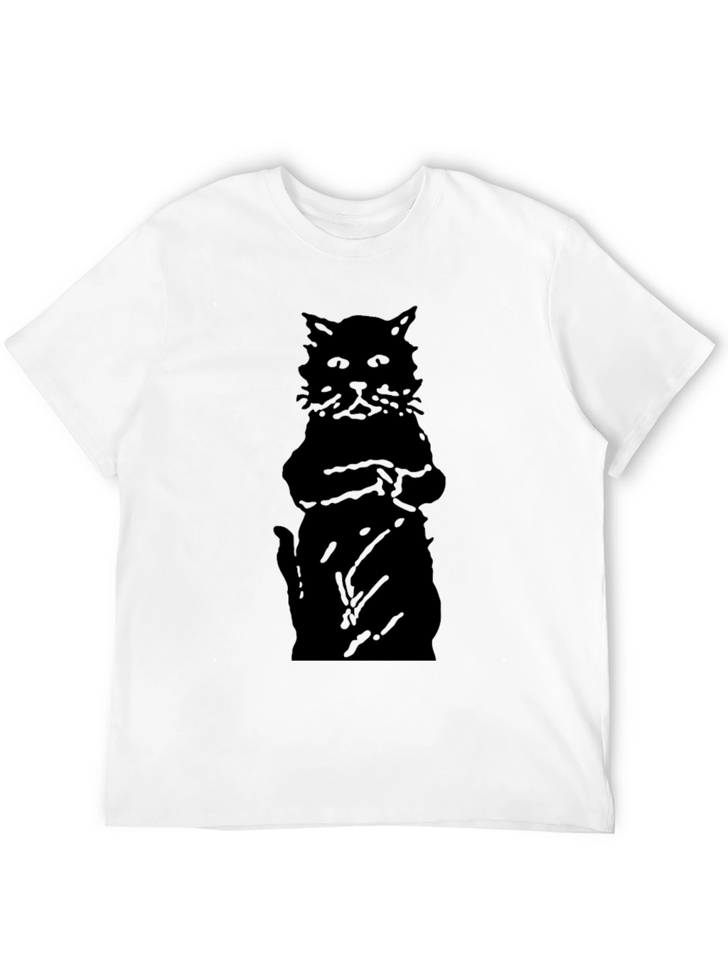 Black Cat Silhouette Mens T-Shirt