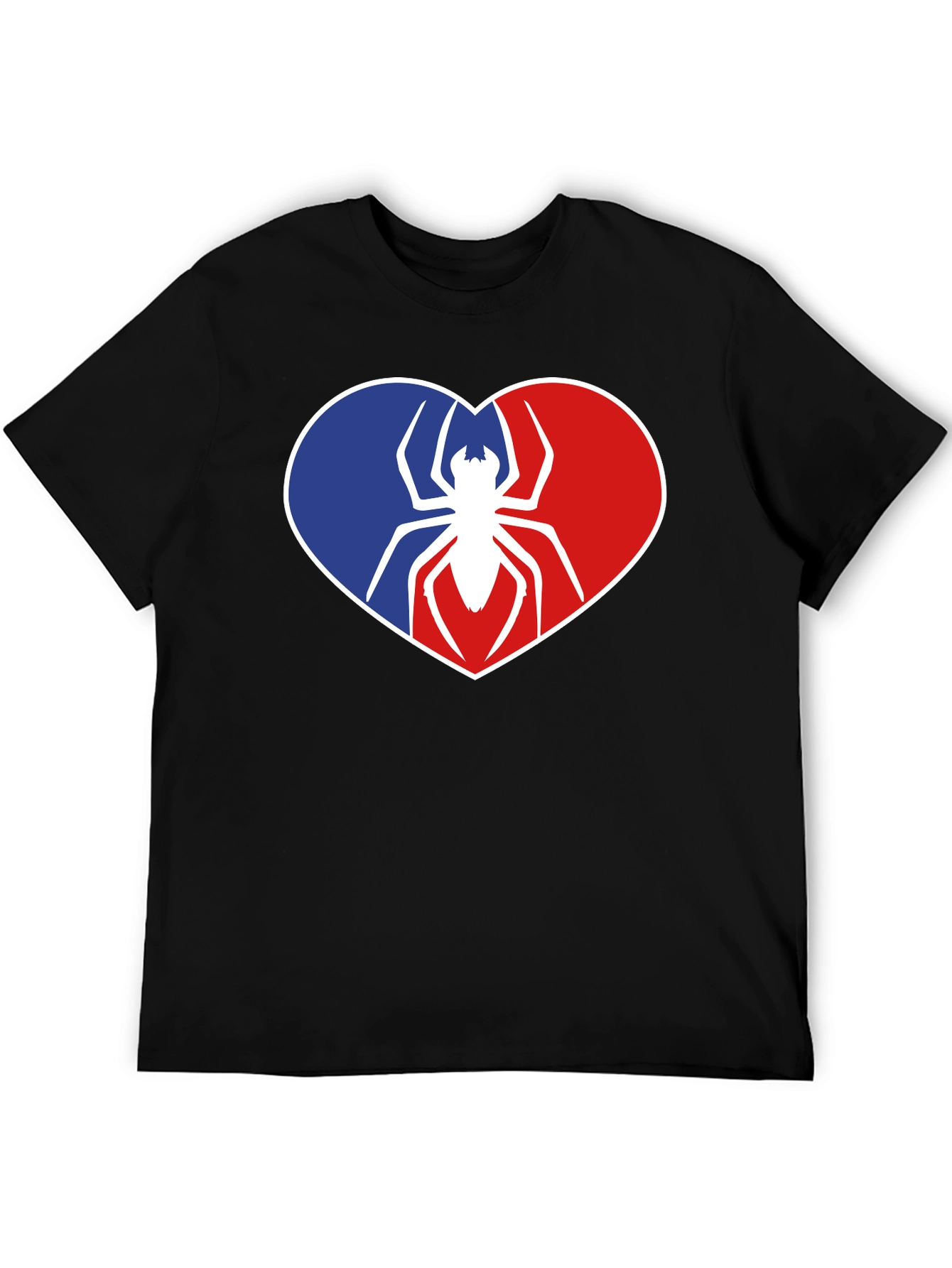Spider Heart Graphic Tee - Black Cotton Shirt