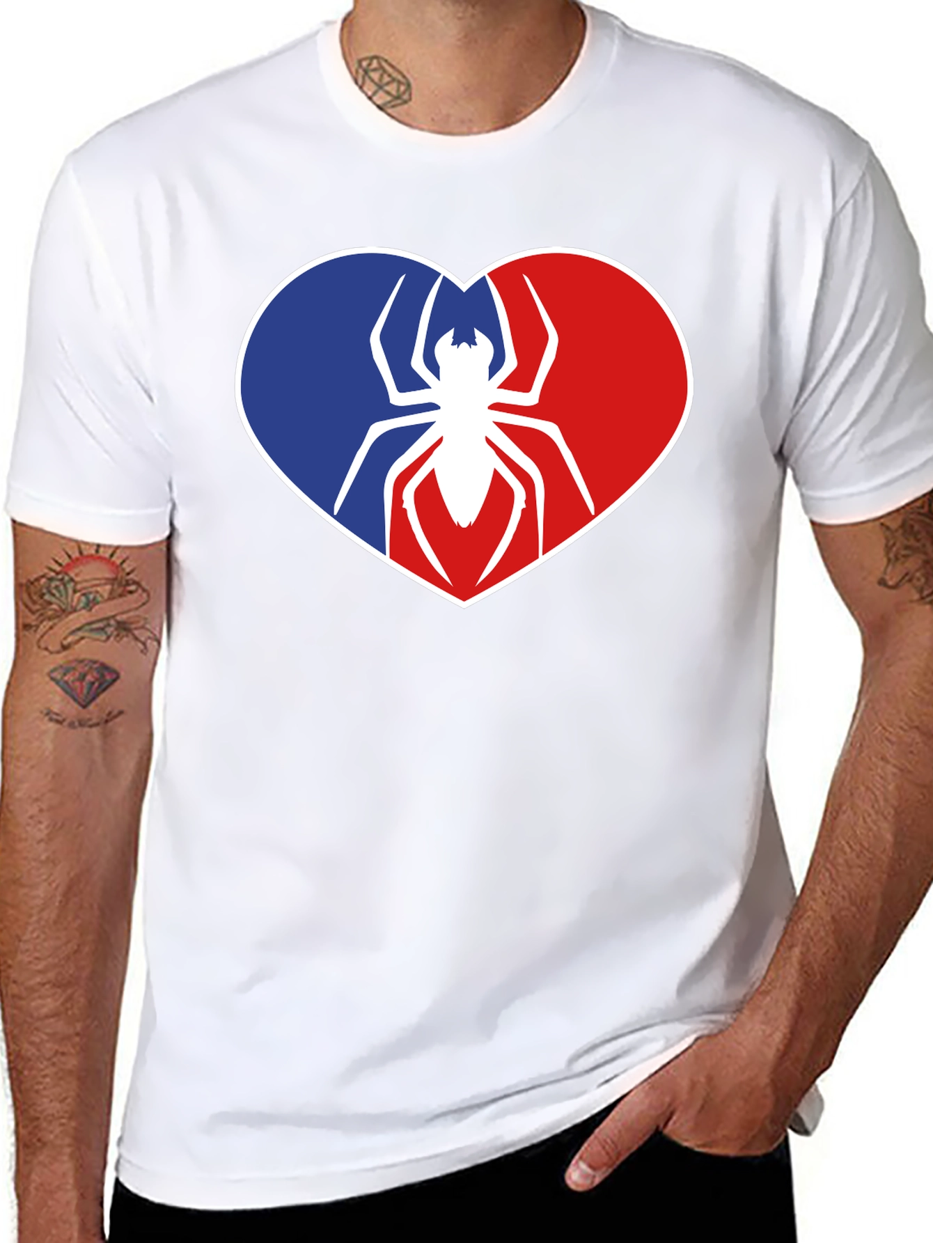Spider Heart Graphic Tee - Black Cotton Shirt