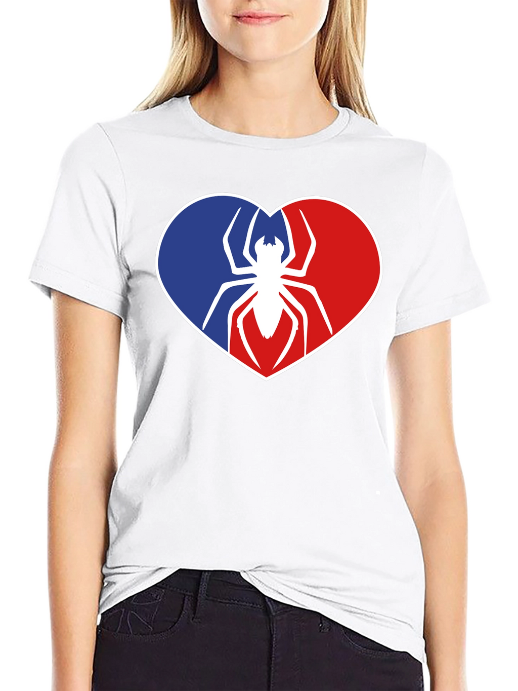 Spider Heart Graphic Tee - Black Cotton Shirt