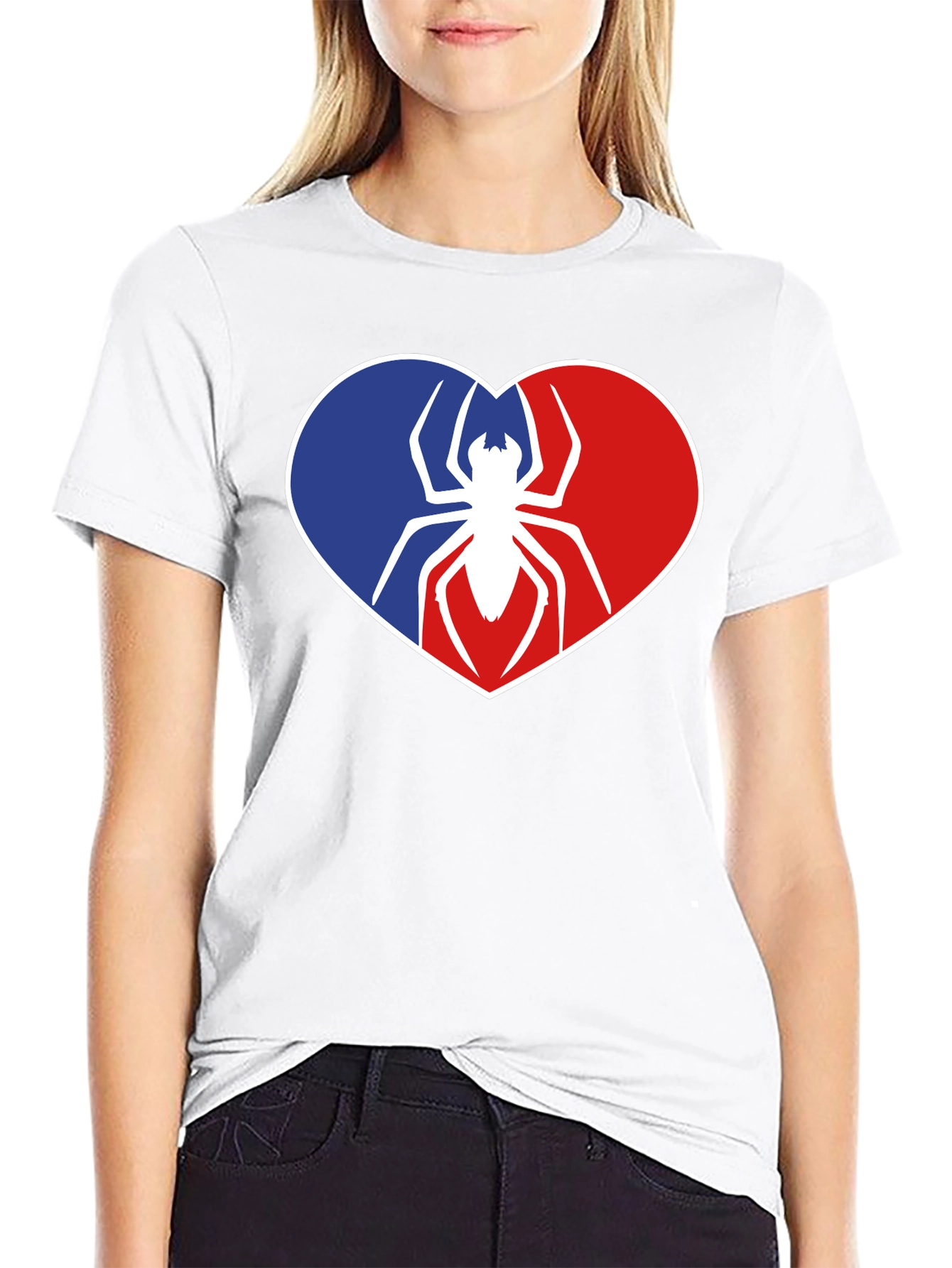 Spider Heart Graphic Tee - Black Cotton Shirt