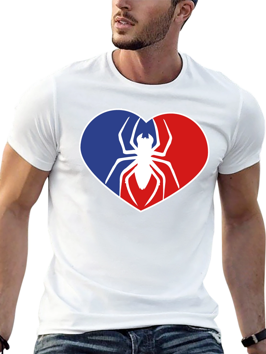Spider Heart Graphic Tee - Black Cotton Shirt