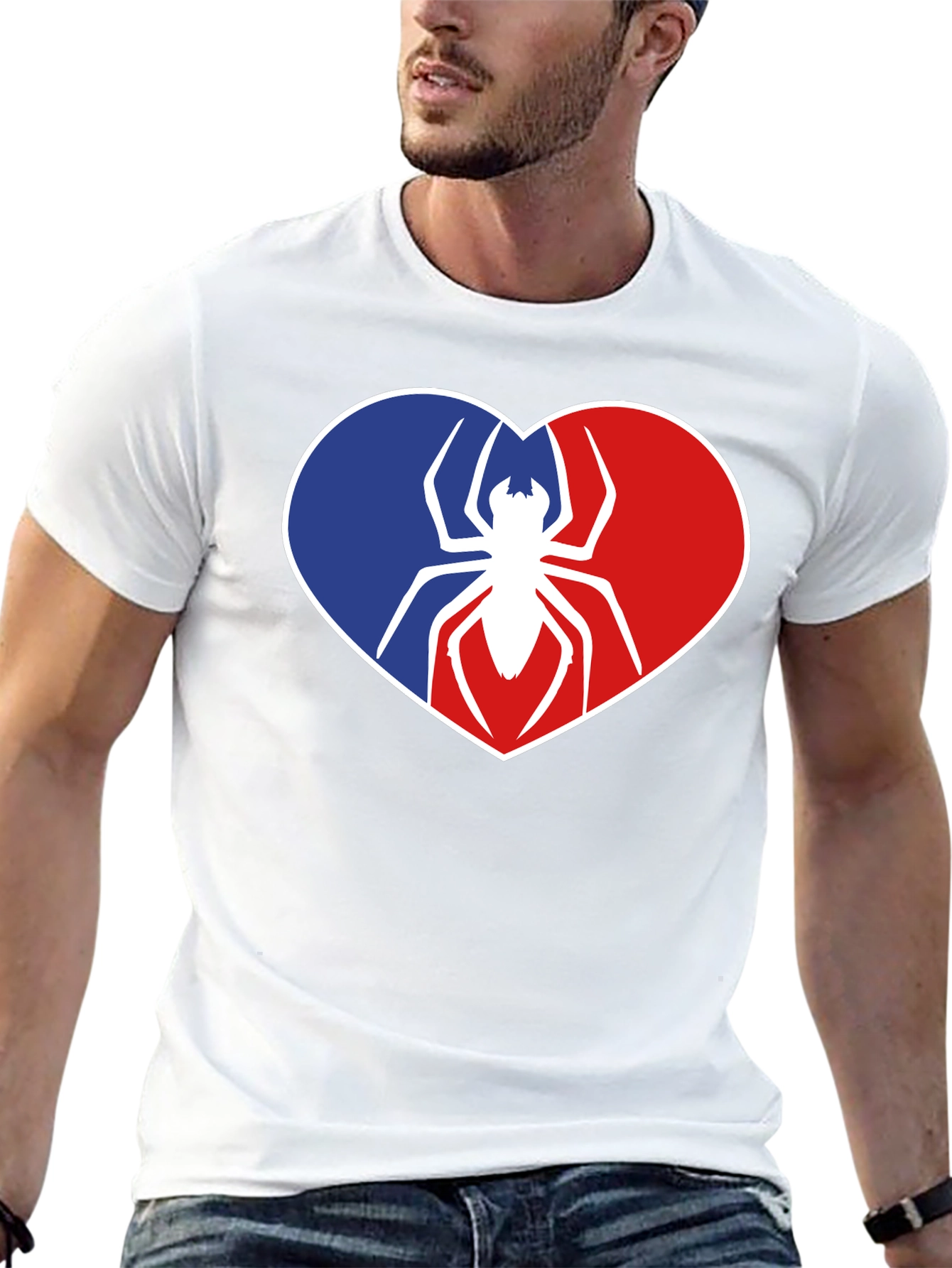 Spider Heart Graphic Tee - Black Cotton Shirt