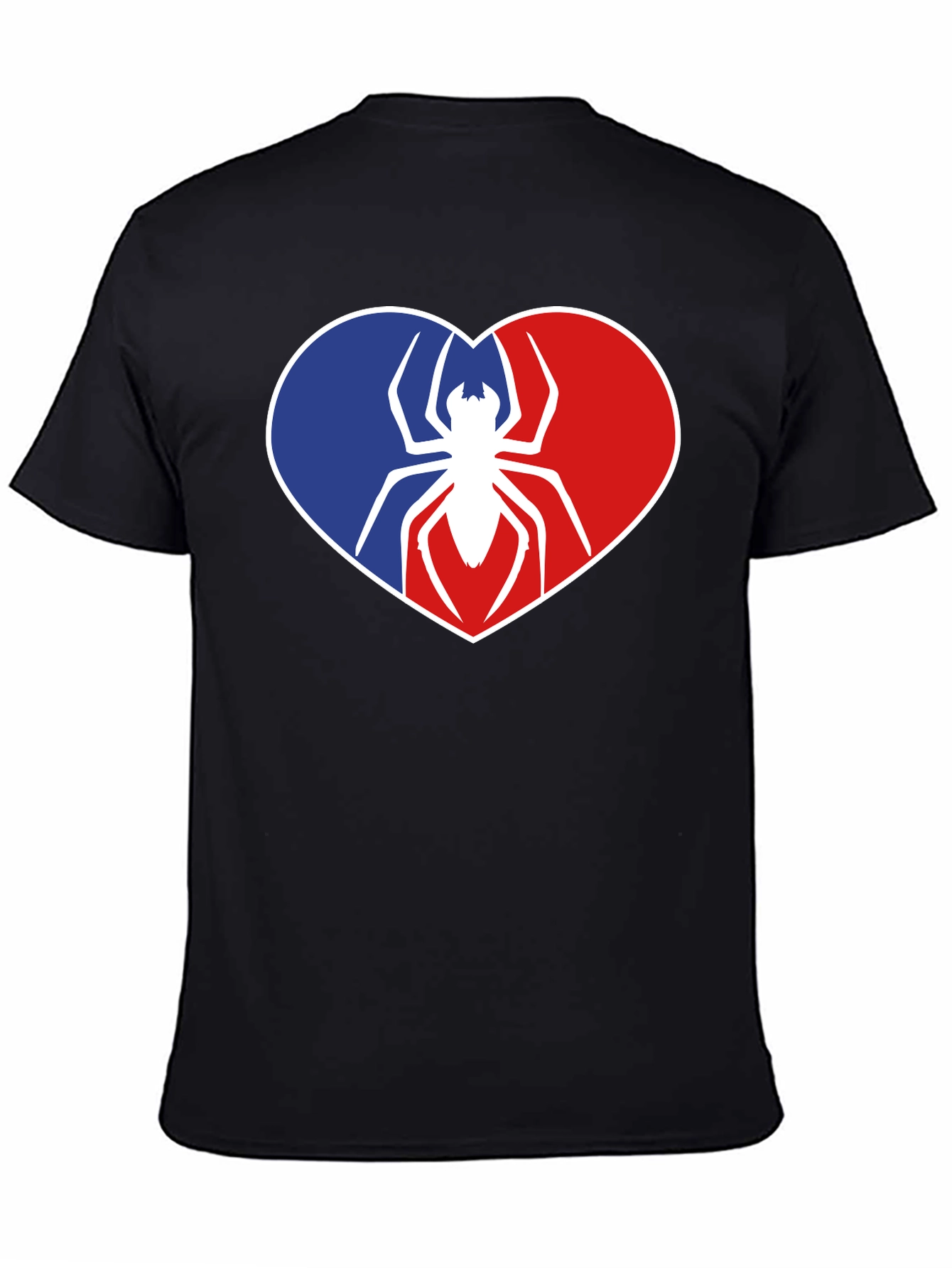 Spider Heart Graphic Tee - Black Cotton Shirt