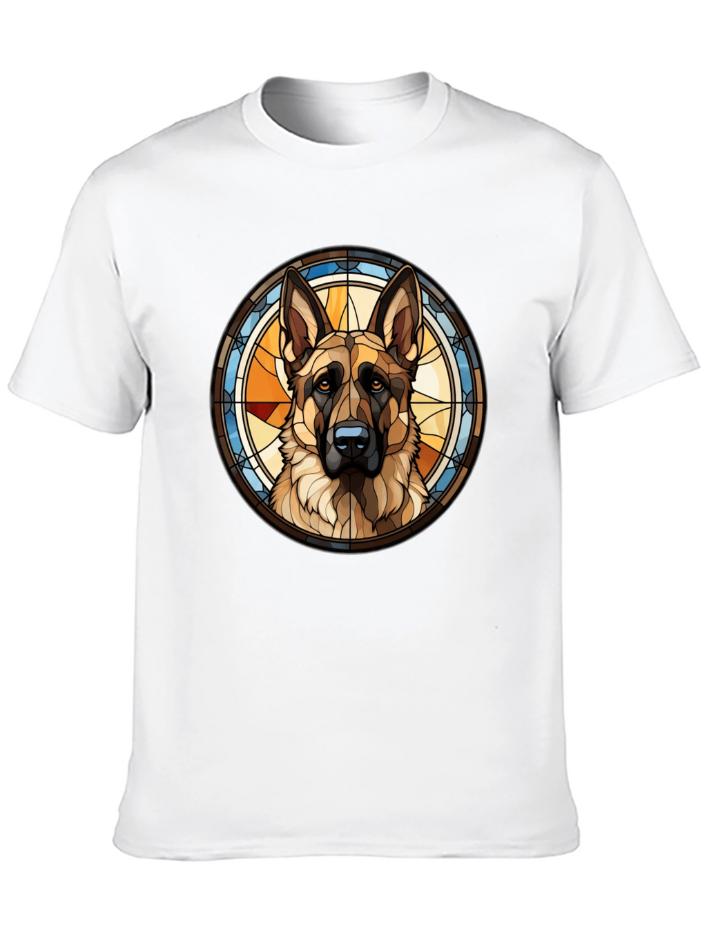 Stained Glass German Shepherd Dog T-Shirt