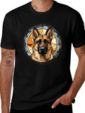 Stained Glass German Shepherd Dog T-Shirt