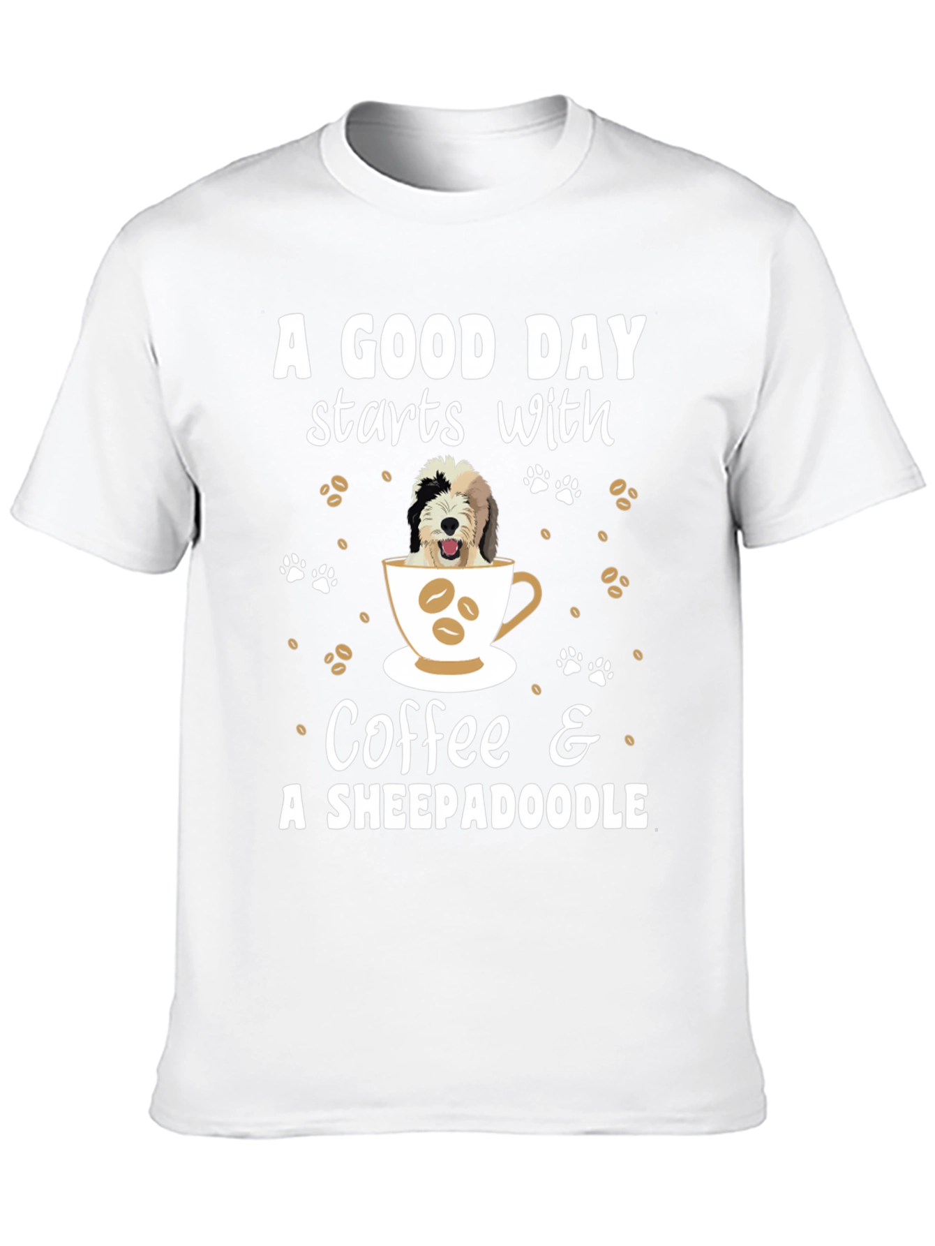 Coffee and Sheepadoodle Graphic Tee