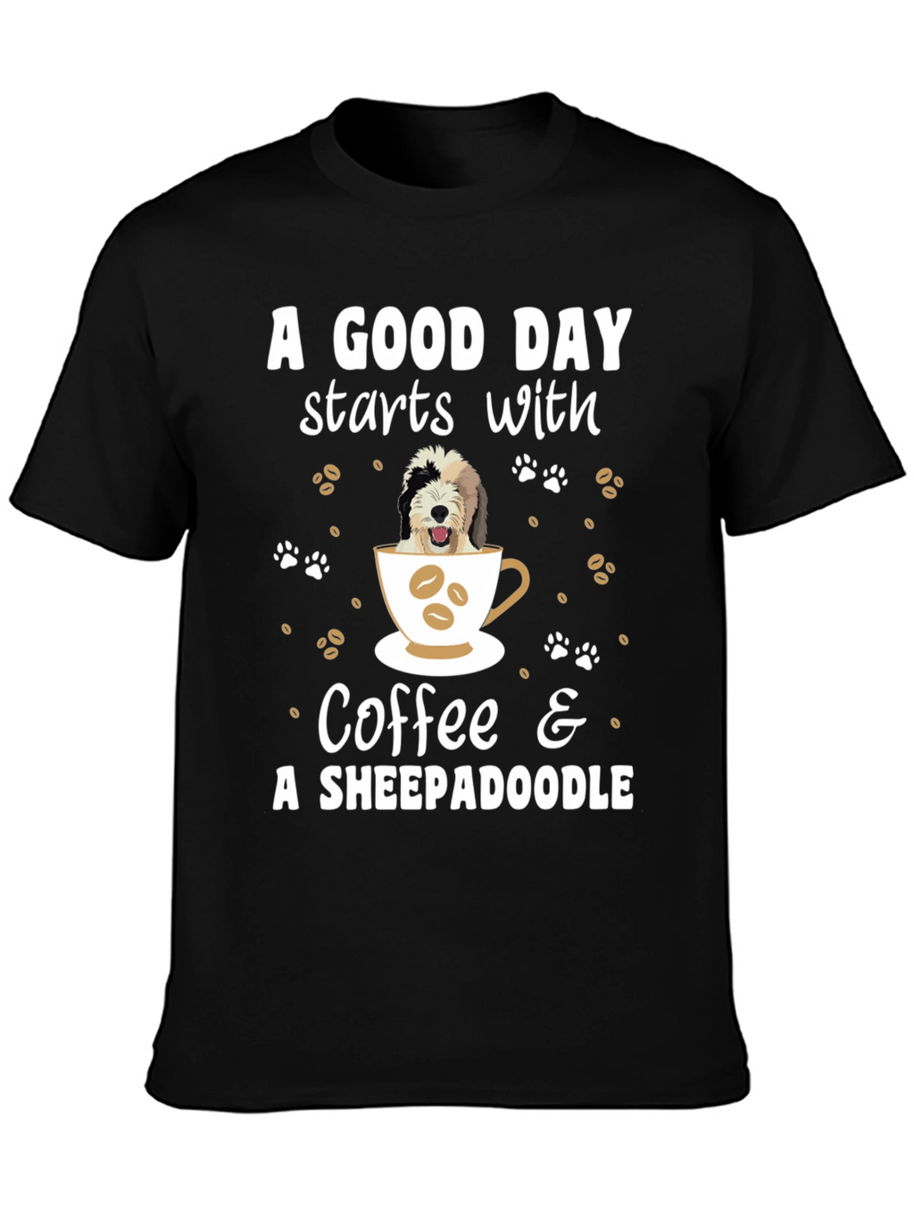 Coffee and Sheepadoodle Graphic Tee