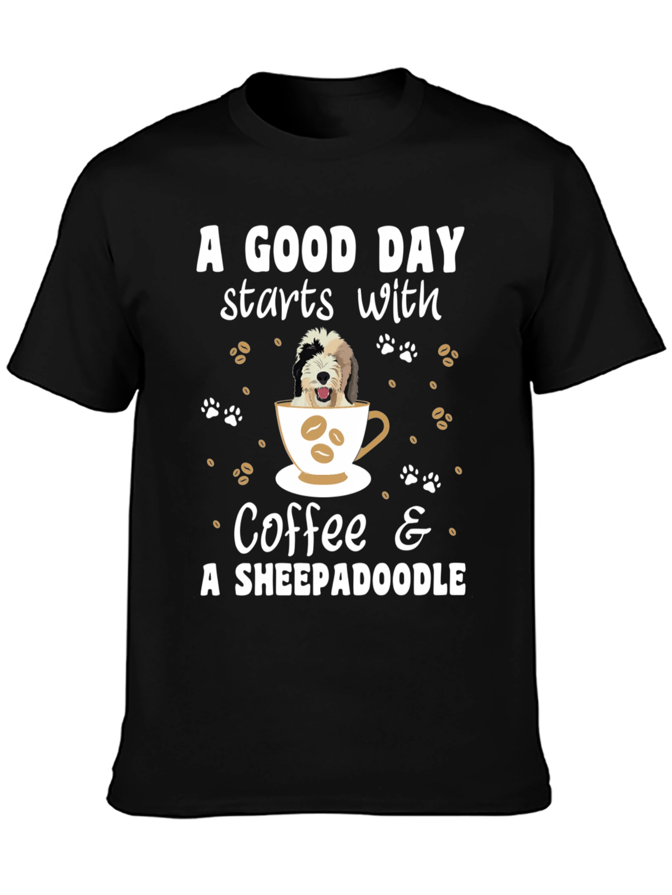 Coffee and Sheepadoodle Graphic Tee