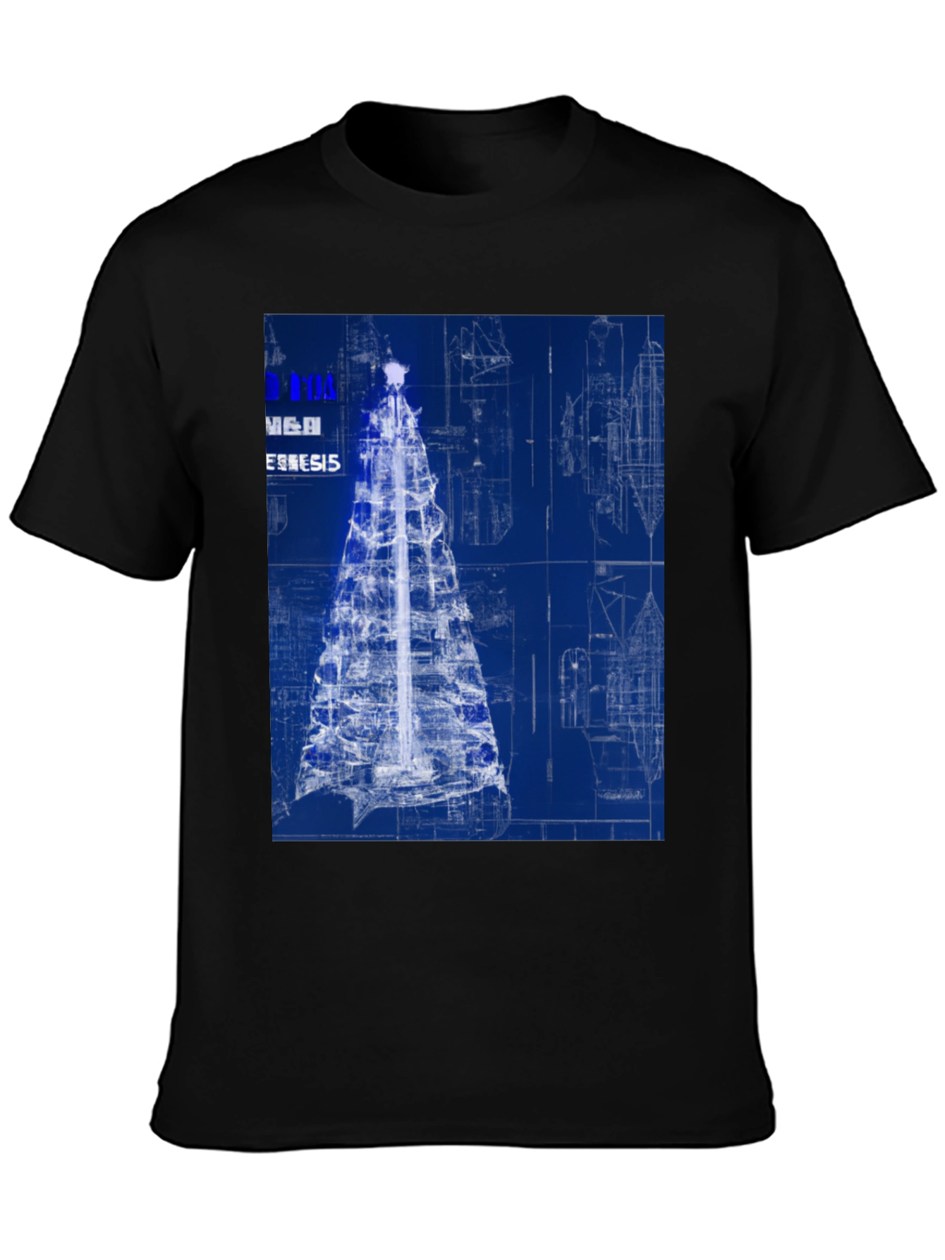 Blueprint Christmas Tree Graphic Tee