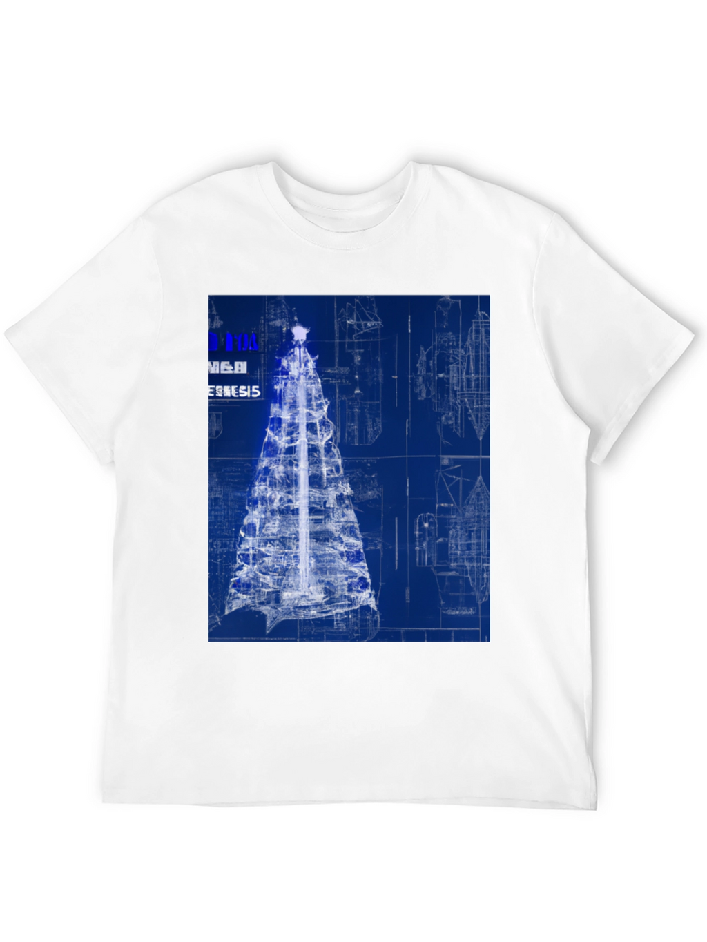 Blueprint Christmas Tree Graphic Tee