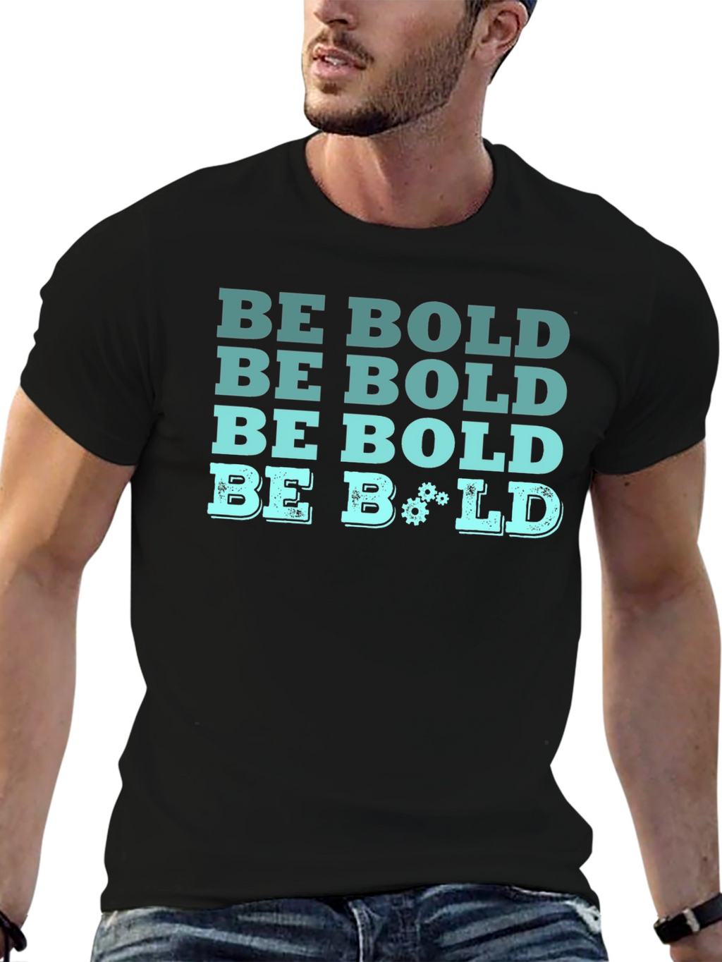 Be Bold Graphic Tee - Black Cotton T-Shirt