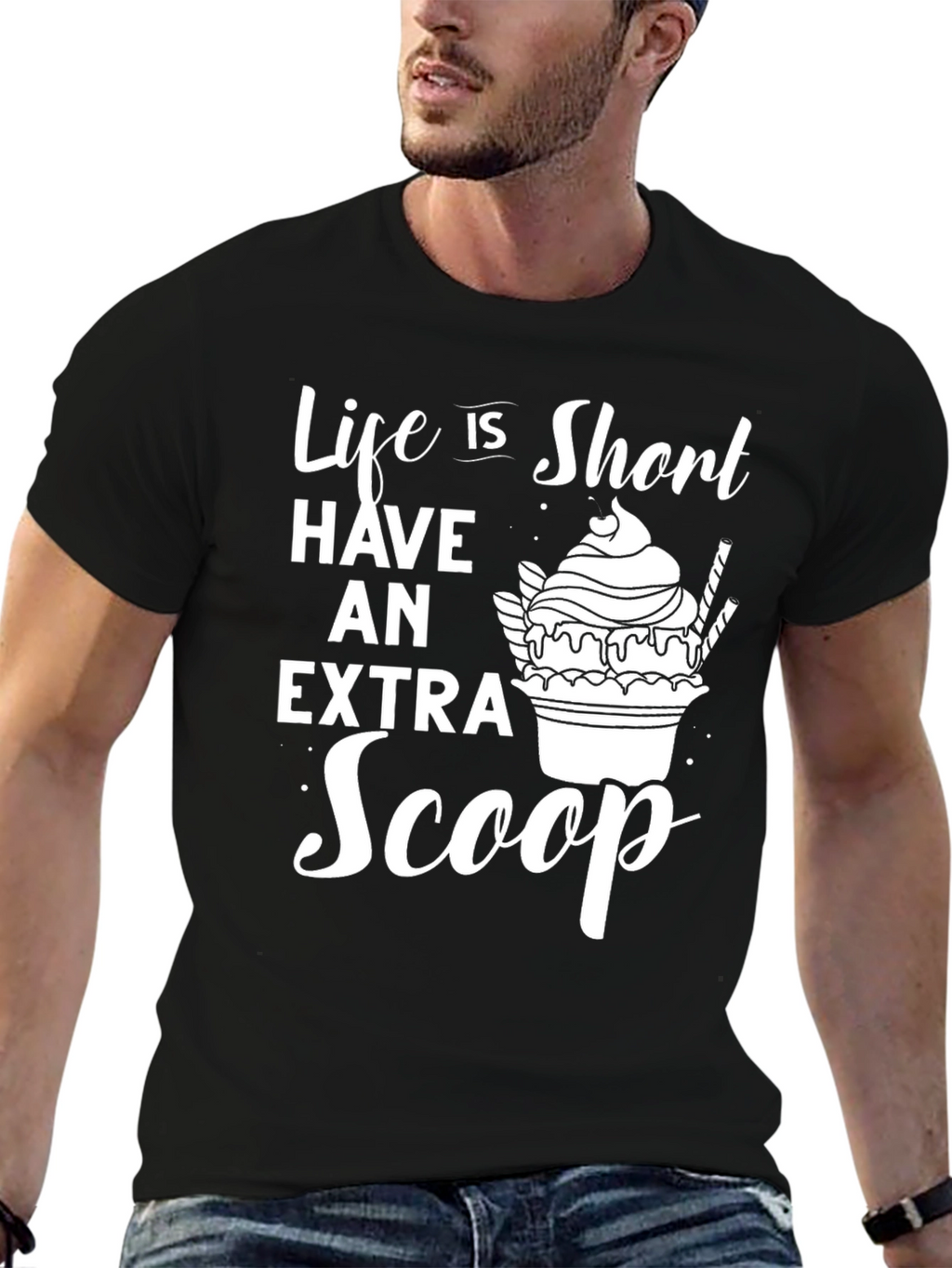 Life Is Short Extra Scoop Graphic T-Shirt