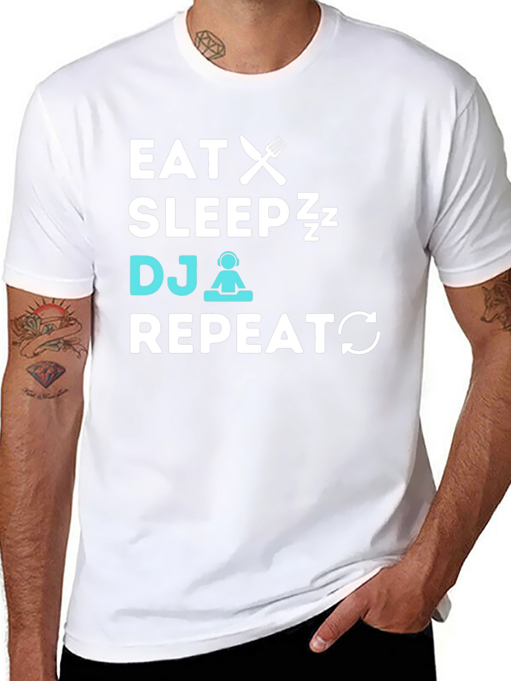 Eat Sleep DJ Repeat Graphic T-Shirt