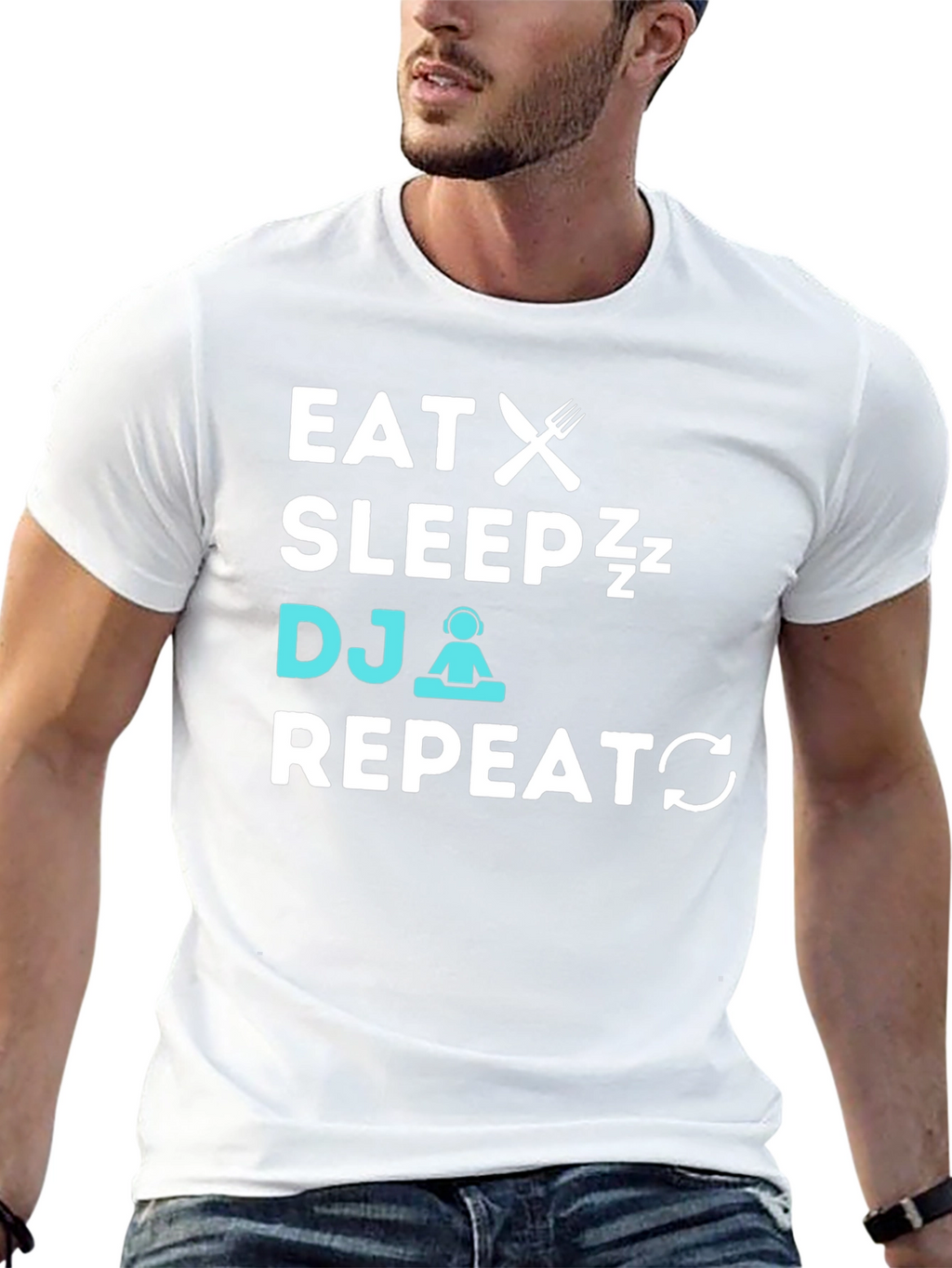 Eat Sleep DJ Repeat Graphic T-Shirt