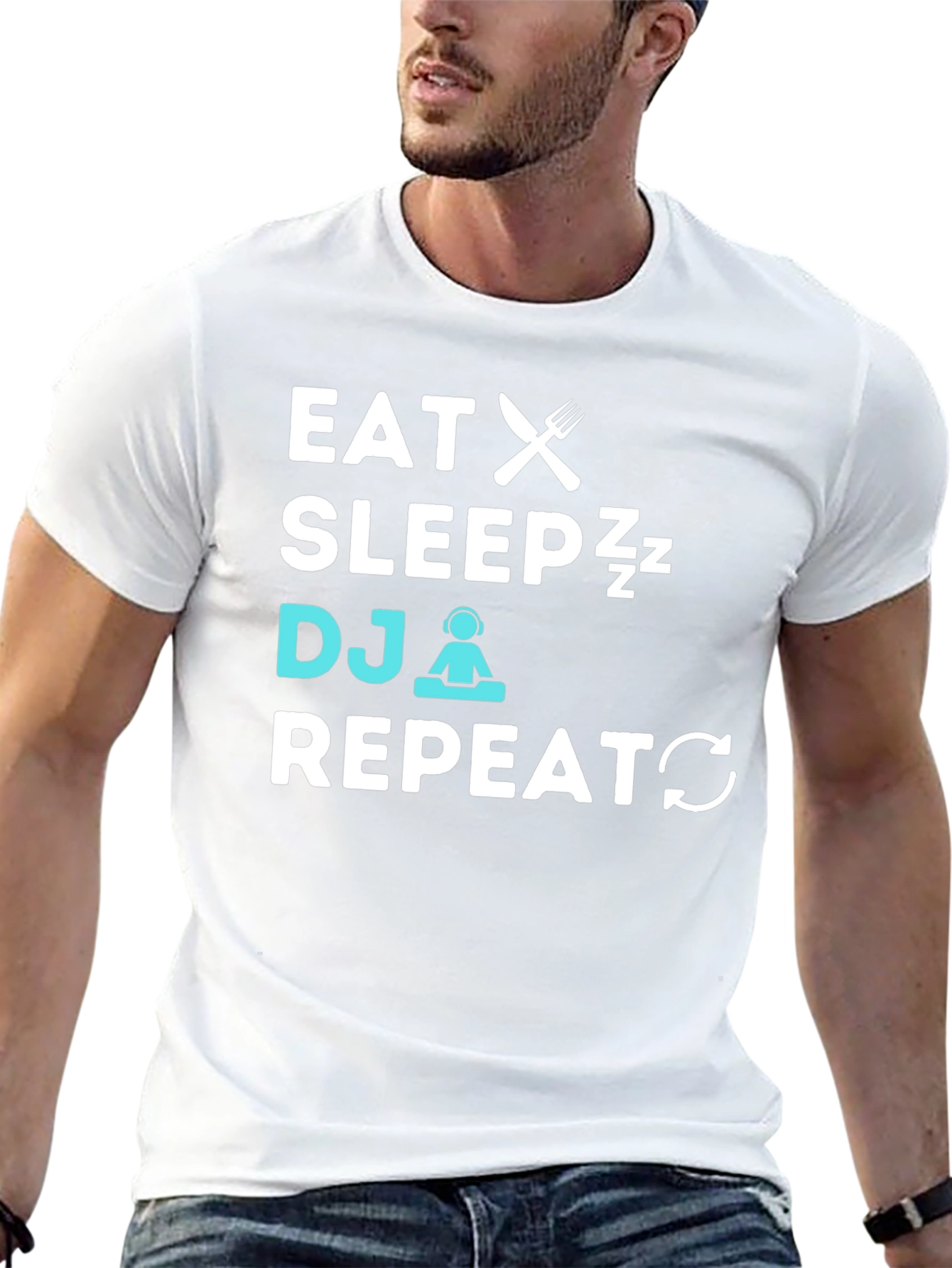 Eat Sleep DJ Repeat Graphic T-Shirt