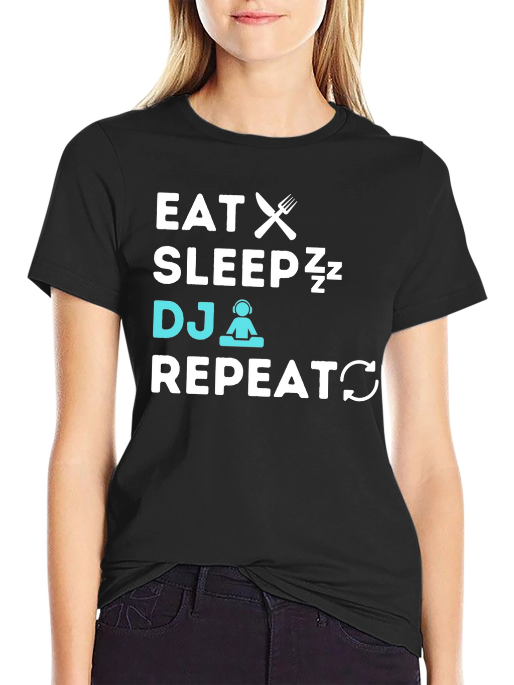 Eat Sleep DJ Repeat Graphic T-Shirt