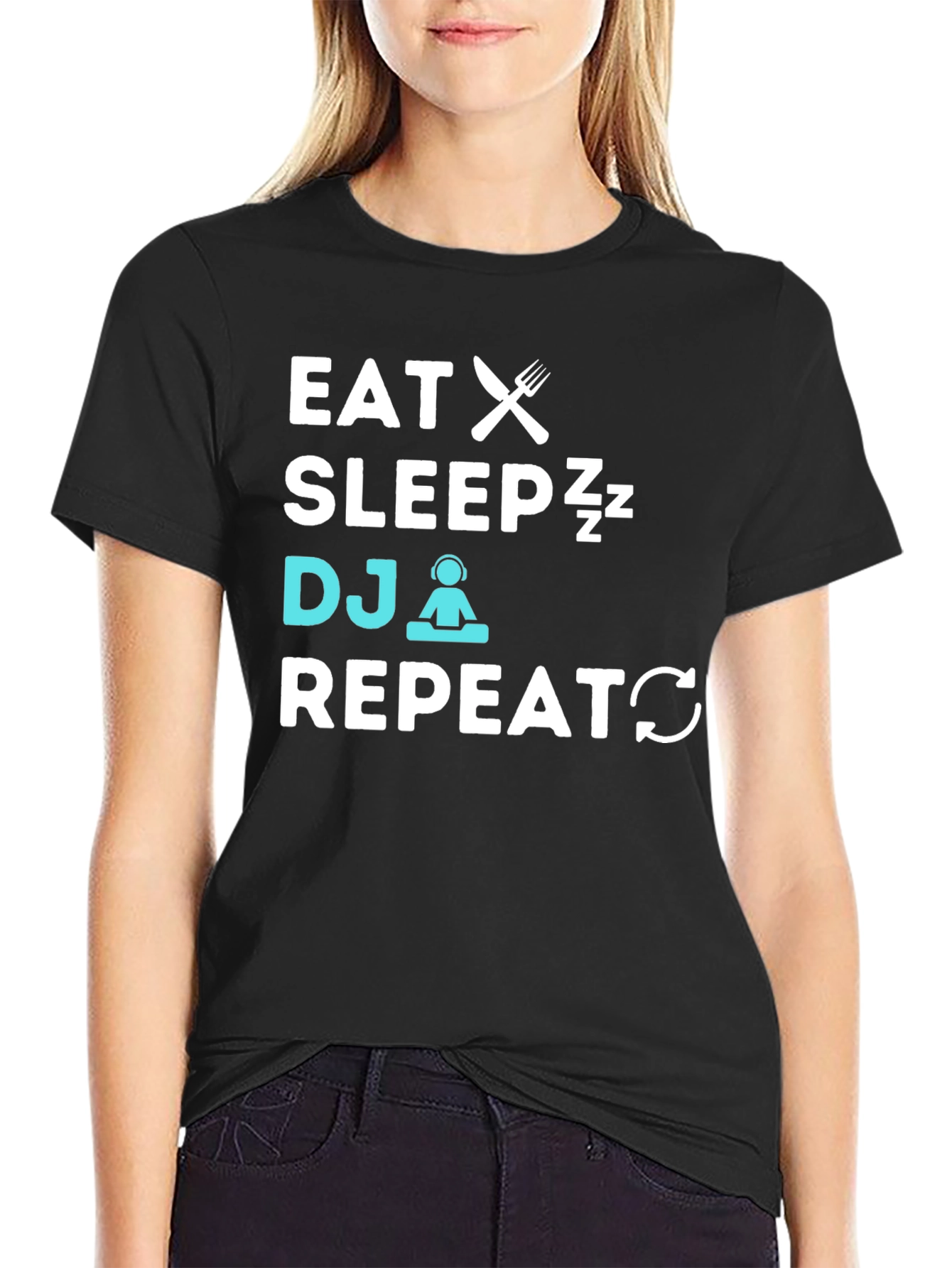 Eat Sleep DJ Repeat Graphic T-Shirt