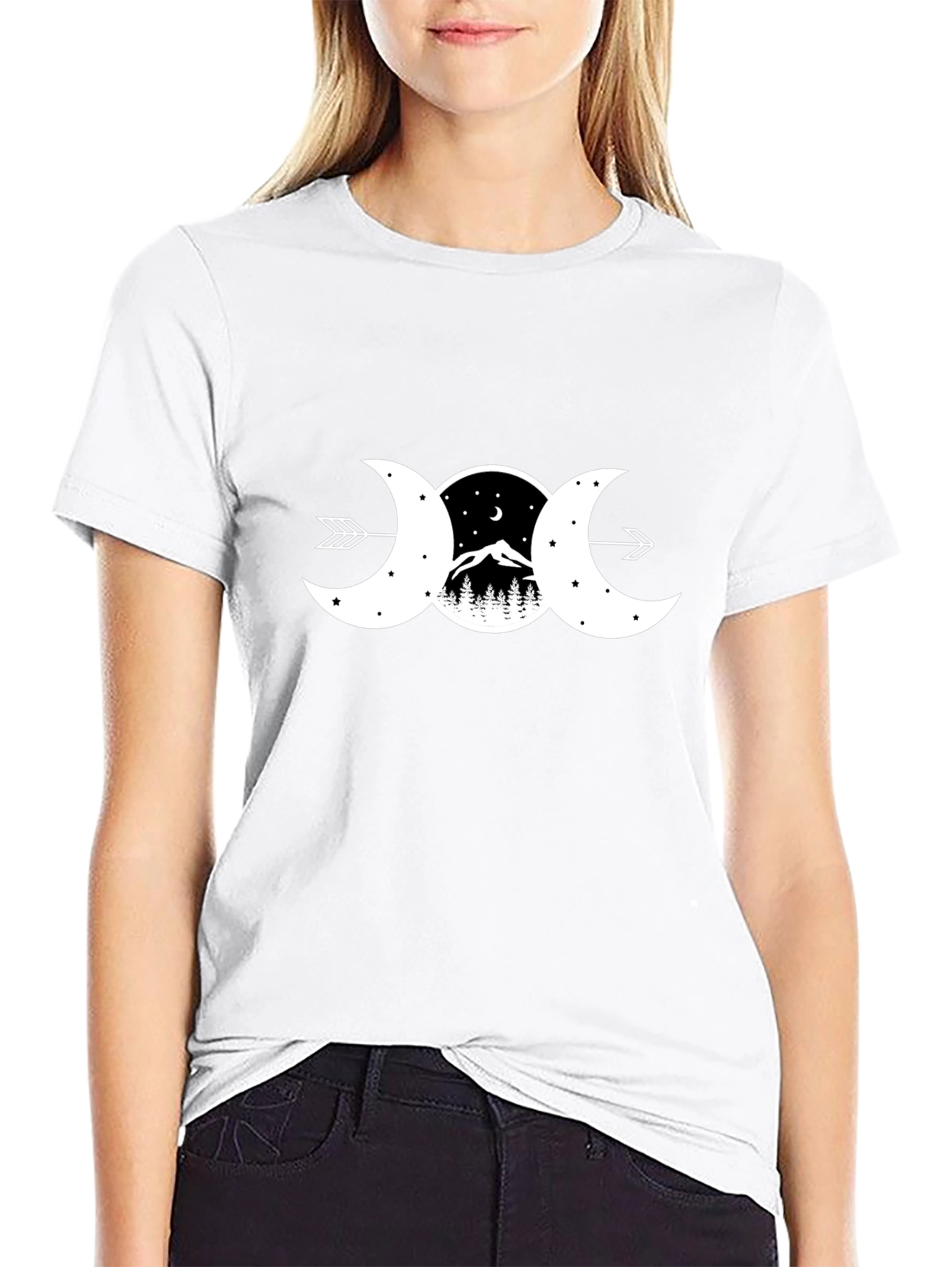 Triple Moon Goddess T-Shirt - Nature Design