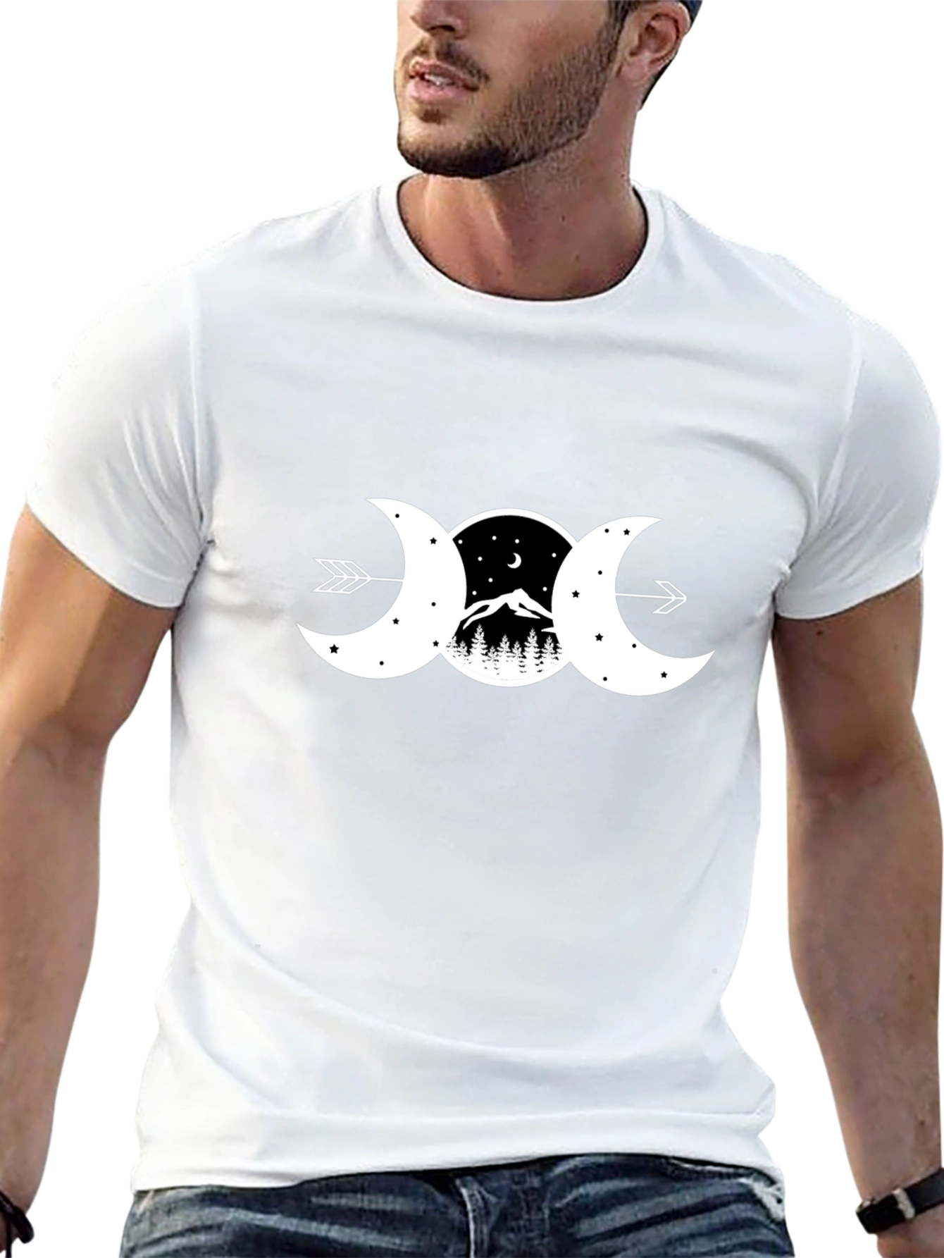 Triple Moon Goddess T-Shirt - Nature Design