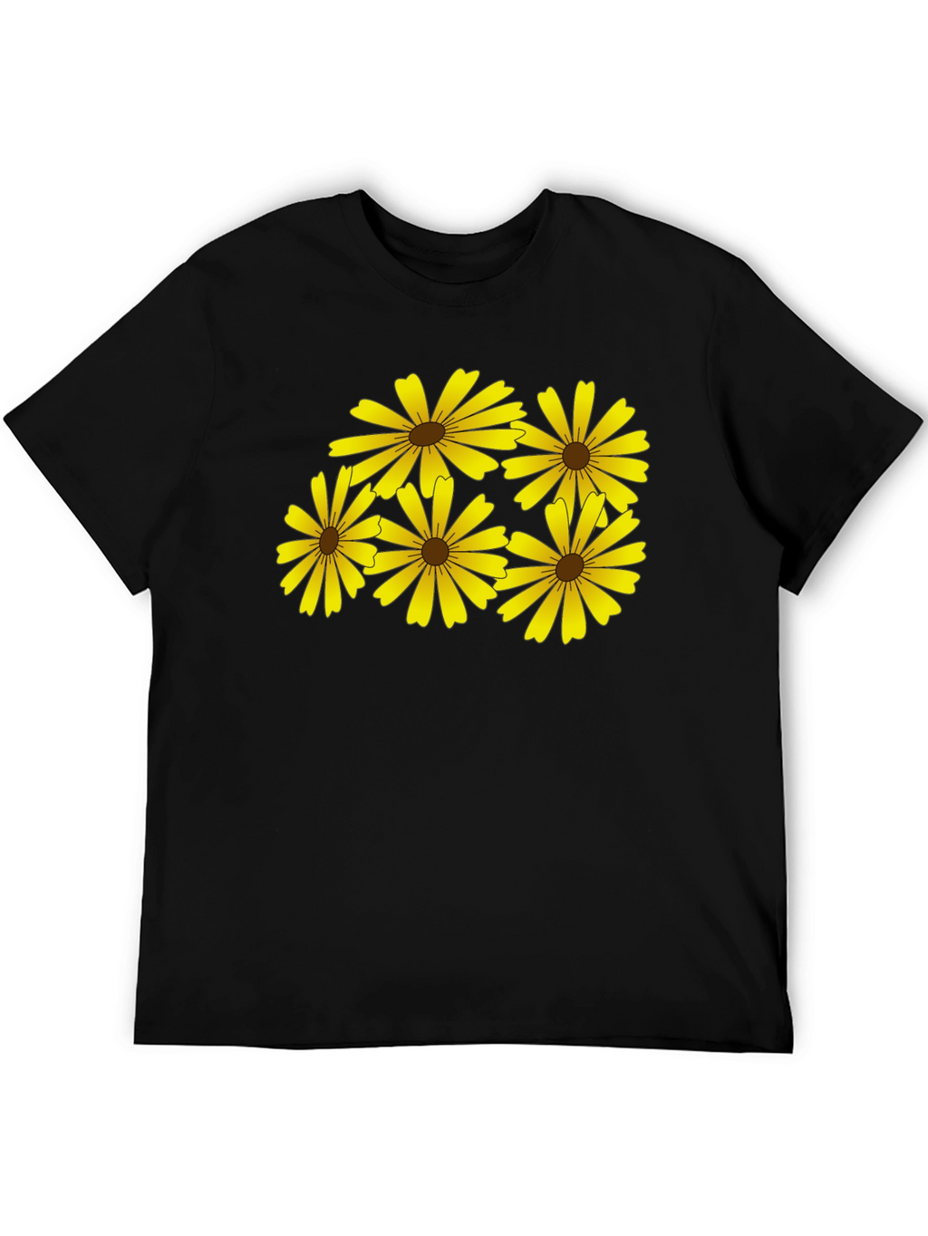 Daisy Print Black T-Shirt