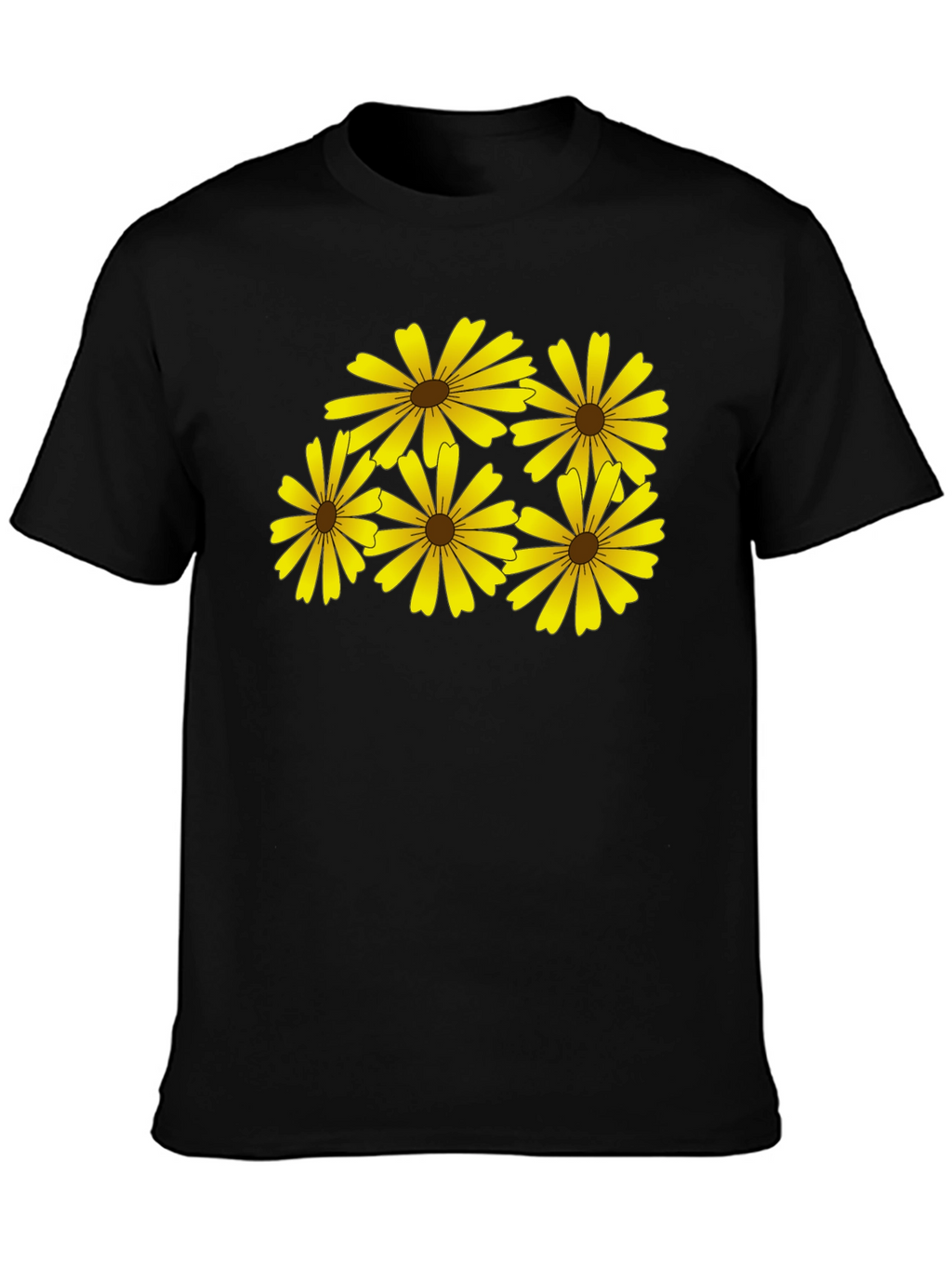 Daisy Print Black T-Shirt